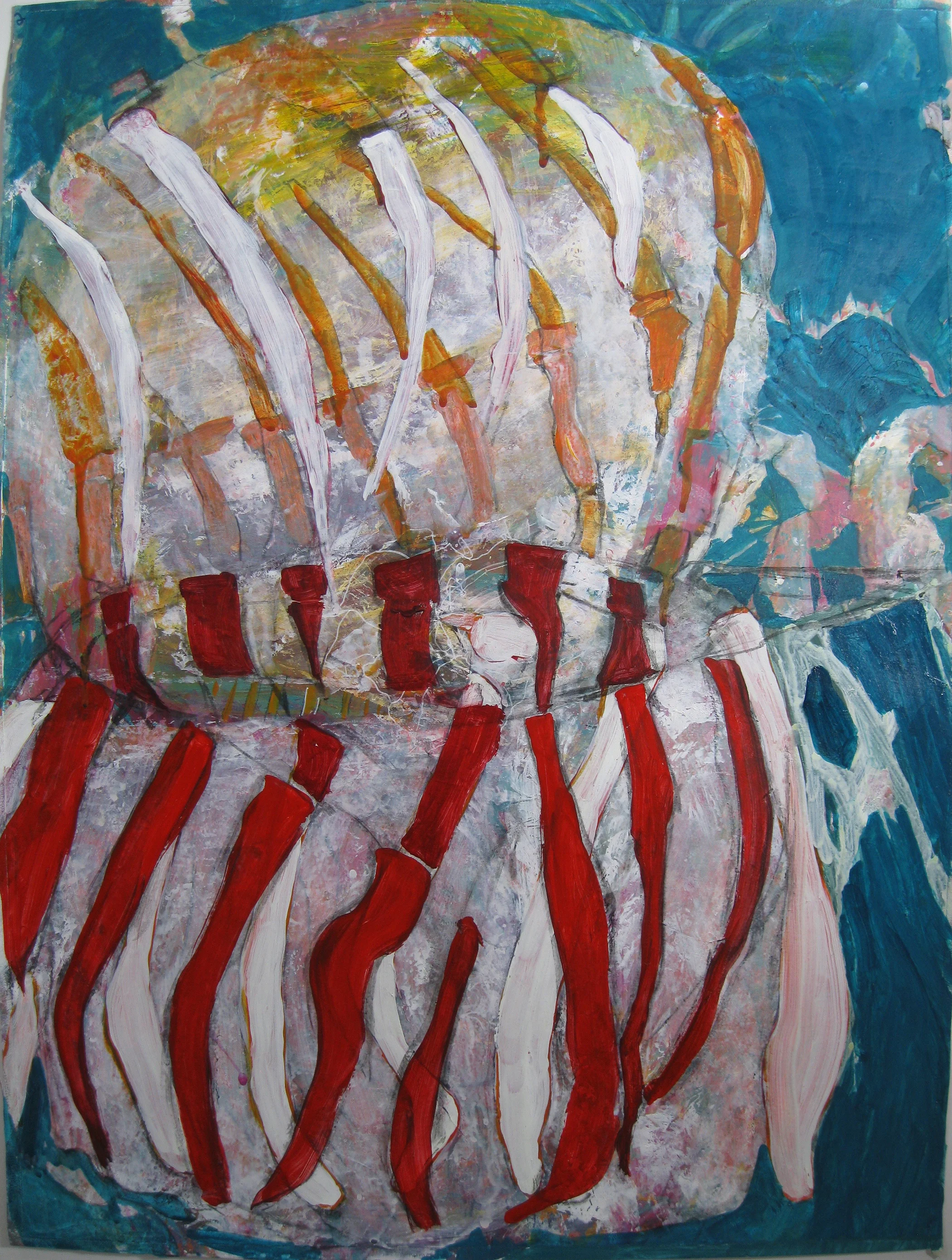 Splitting - acrylic on paper - 24 x 18ins