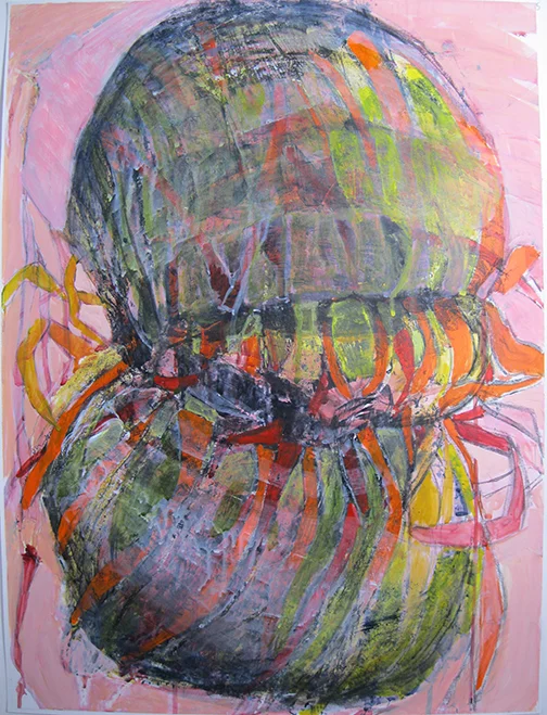 Bouncing - acrylic on paper - 24 x 18ins