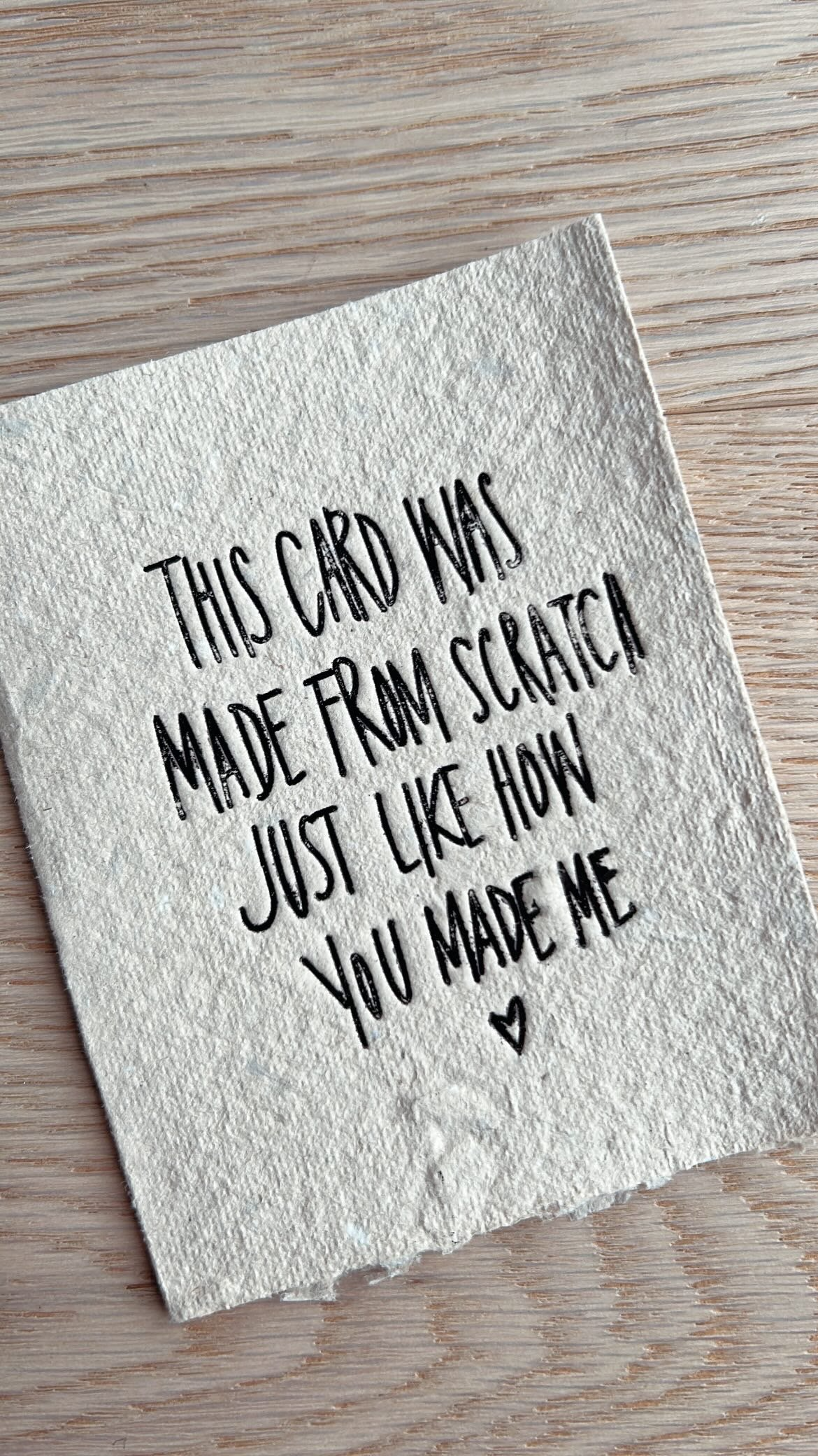I Made this Card from Scratch Recycled Handmade Greeting Card