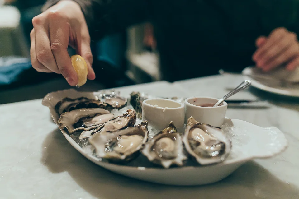 Enjoying fresh seafood at Walrus and the Carpenter