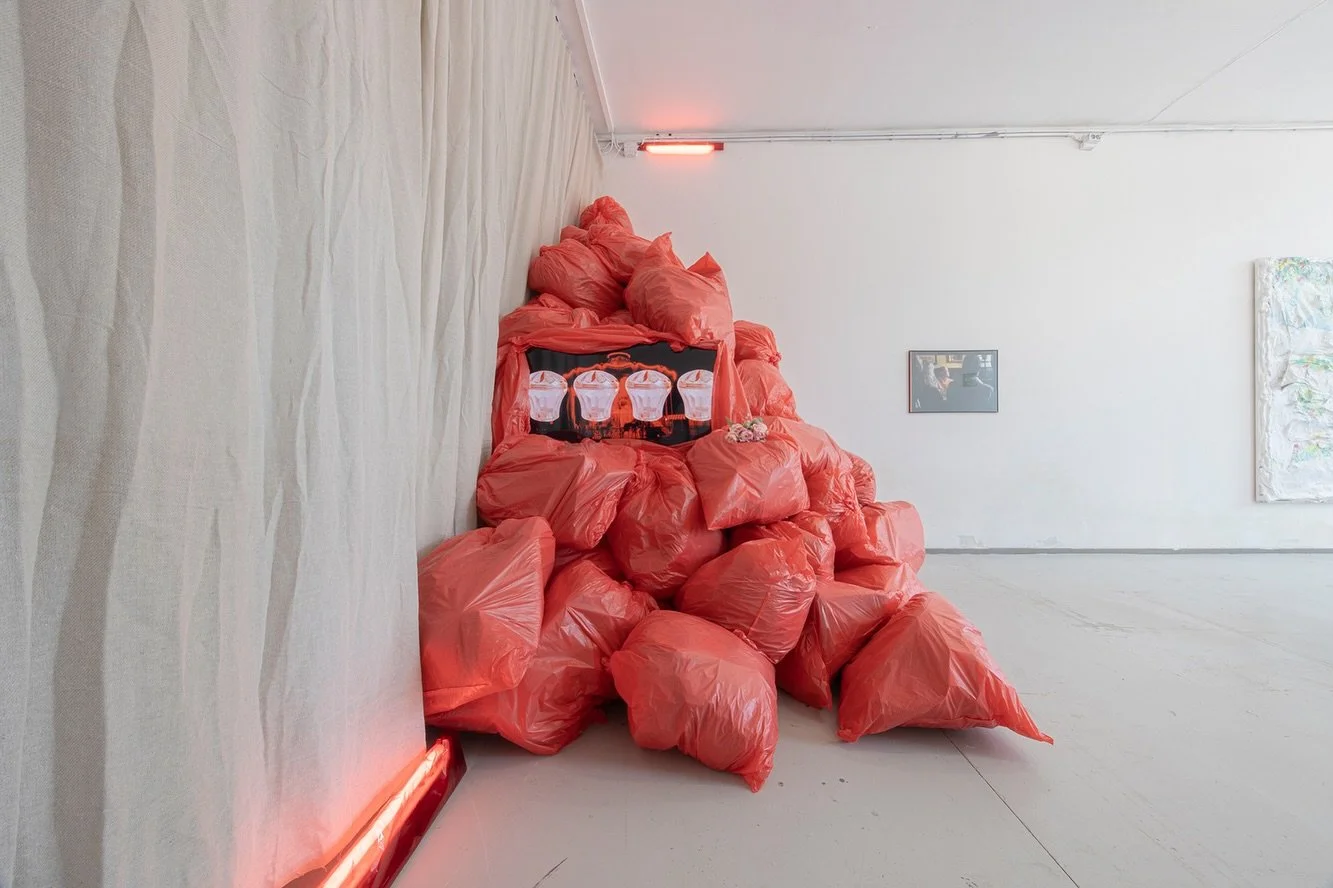 Some pictures from &lsquo;Cowerking&rsquo;, our last exhibition @buisness.biz a few months ago with @manonmalan @l_i_s_a_m_e_i_j_e_r @normaal3508 @_jakecaleb @sarahlehnerer @ghislain_amar 
Documentation @_jakecaleb 
&gt;Next week Sunday July 13th com