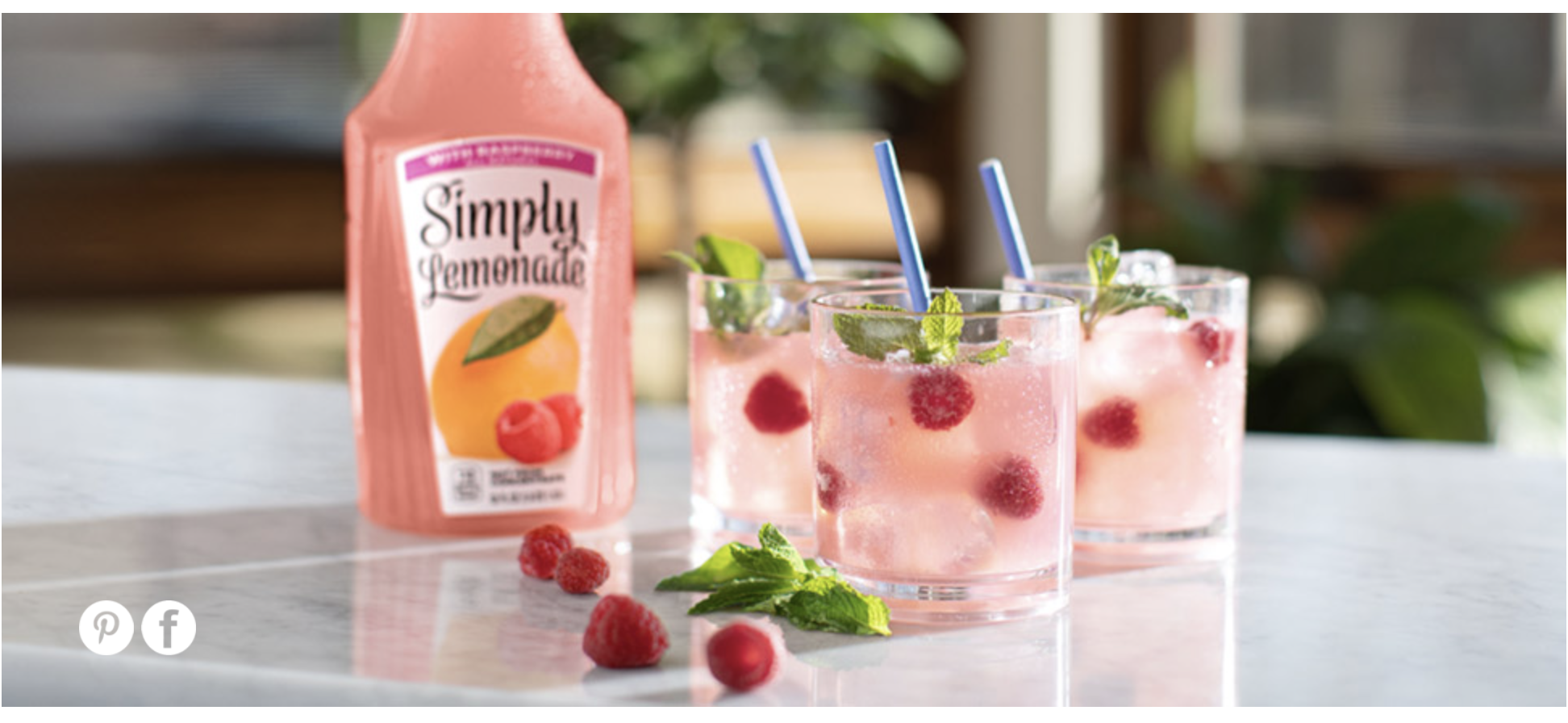 Simply lemonade raspberry spritzer - web