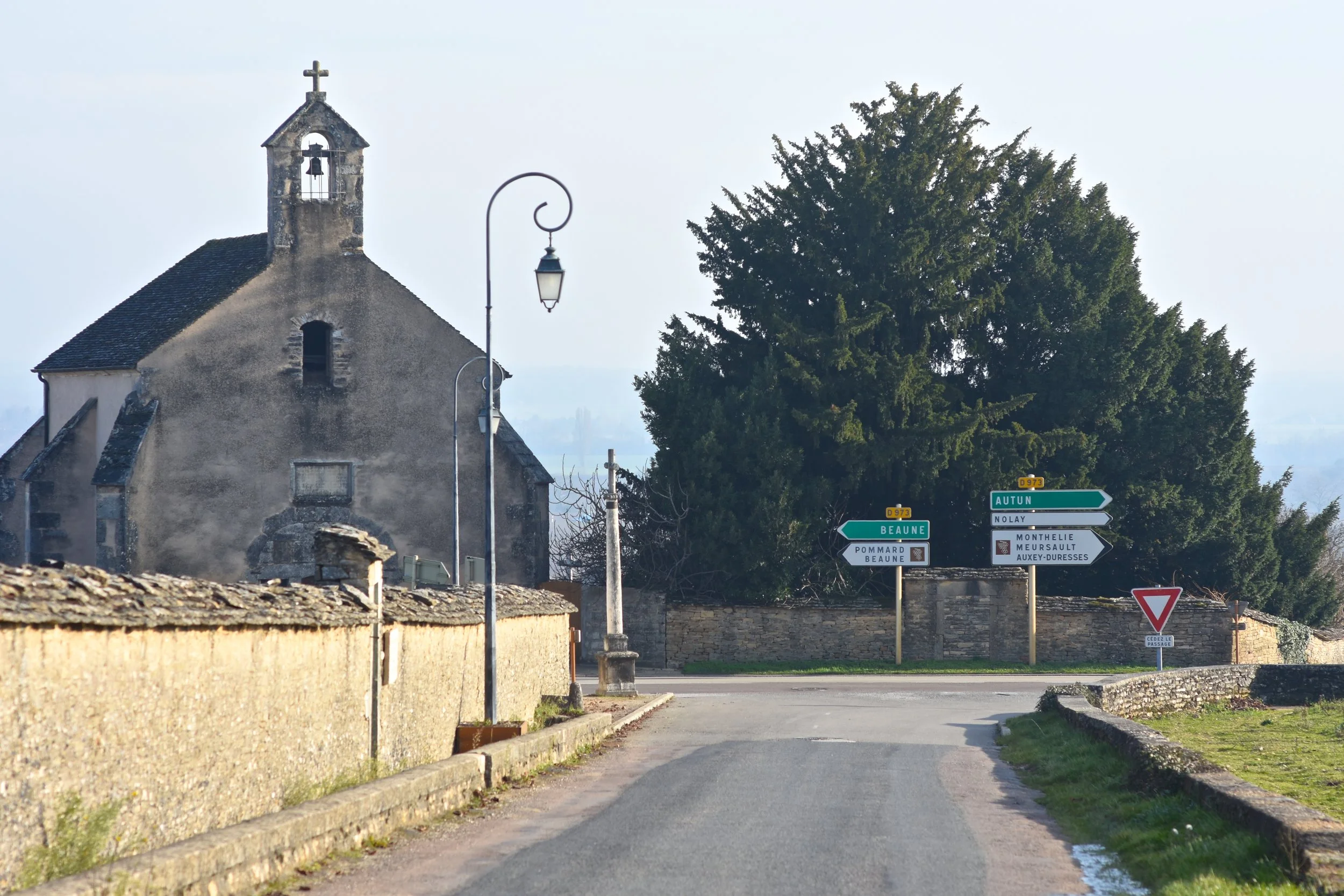  Volnay - Clos de la Chapelle over the wall on the left    
