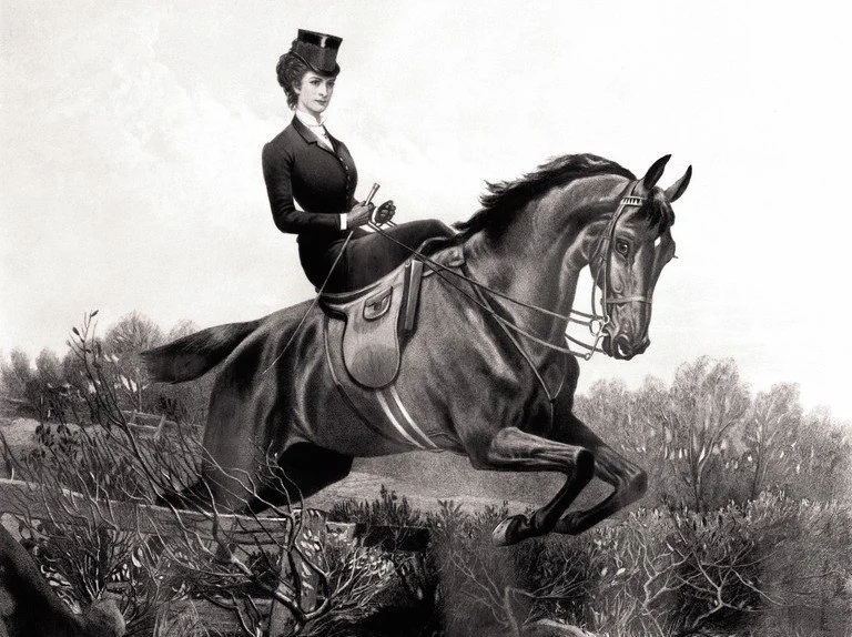 Elizabeth of Austria clearing a fence side-saddle