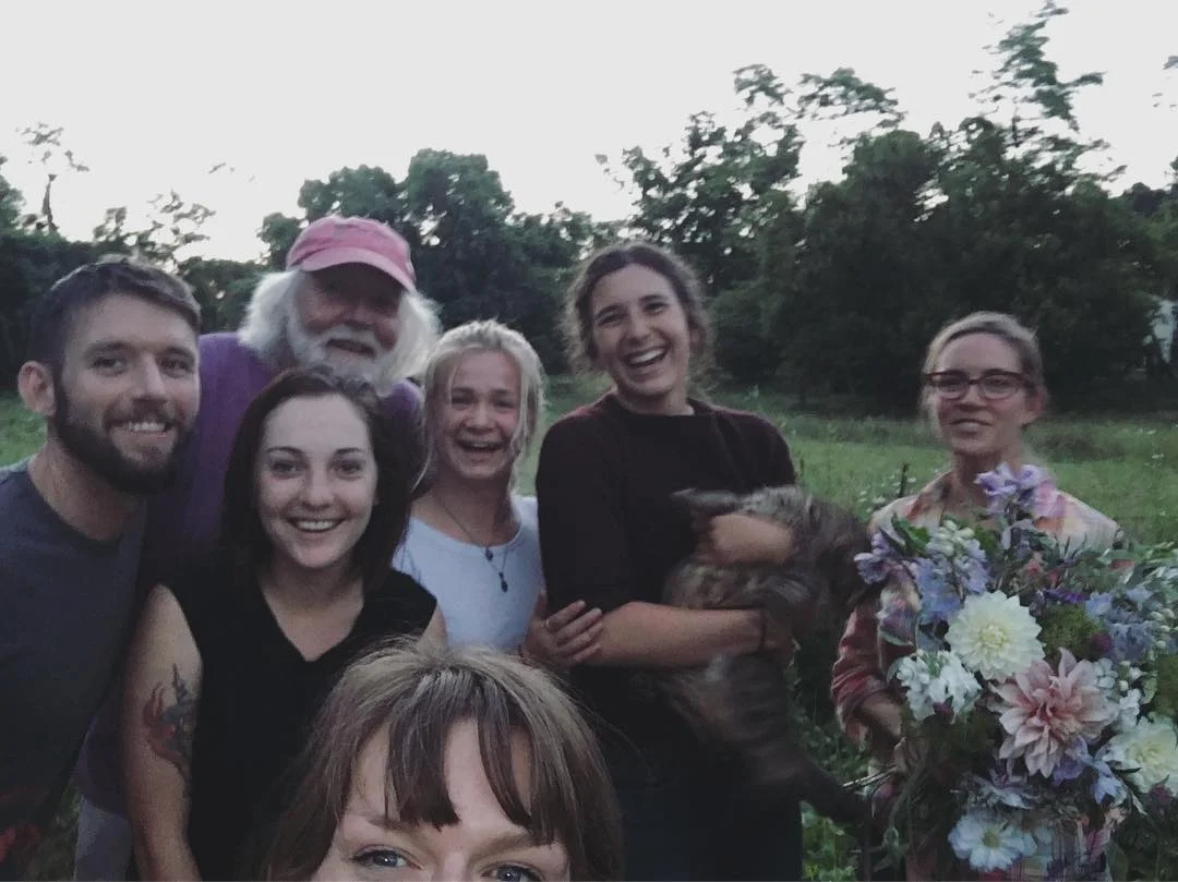Interns and staff with Bob