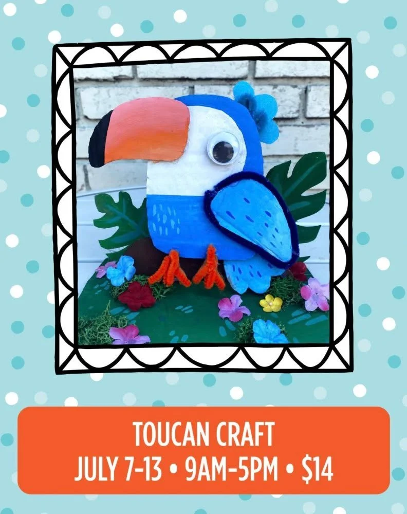 🧡🦜 Let your creativity fly high this summer! 🖍✨ Join us for TOUCAN CRAFT&mdash;a vibrant experience perfect for everyone, just $14. 

 

#hennypenny #artsandcrafts #visitsavannah #savannahga #localcoffeehouse #starland #artspace #kidfriendlyactivi