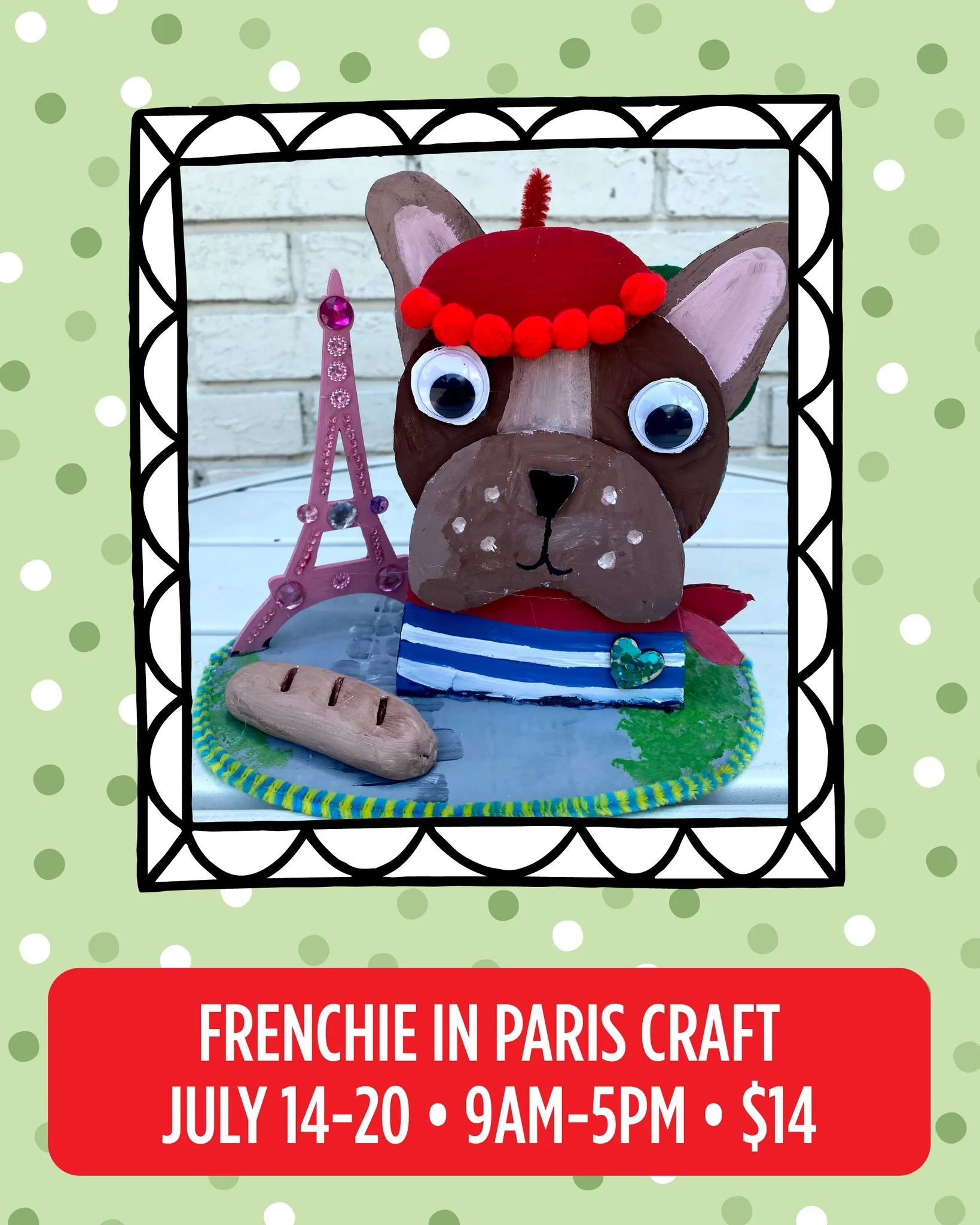 Oui oui, crafty friends! 🐶🗼 Get ready to pardon your glue&mdash;it&rsquo;s time for our Frenchie in Paris Craft! All week long, craft your own Frenchie for just $14. 

 

#hennypenny #artsandcrafts #visitsavannah #savannahga #localcoffeehouse #star