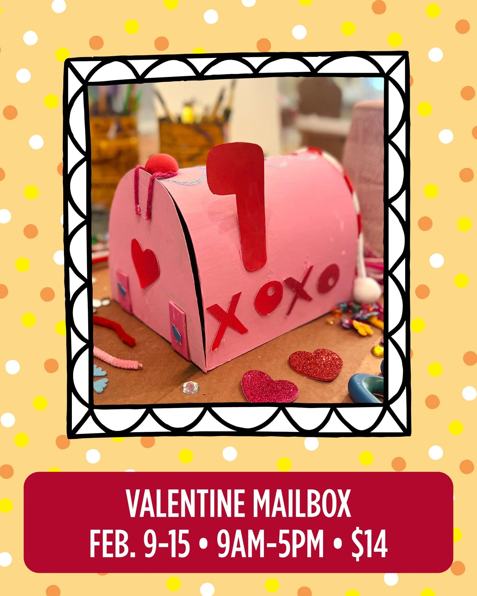 Send some love&mdash;handmade style 💌✨

Craft of the Week: Valentine Mailbox (Feb. 9&ndash;15).

Our art space is open daily from 9 AM&ndash;5 PM, no reservations needed. All projects are $14 and available during art space hours.
SouthernMamas.com 
