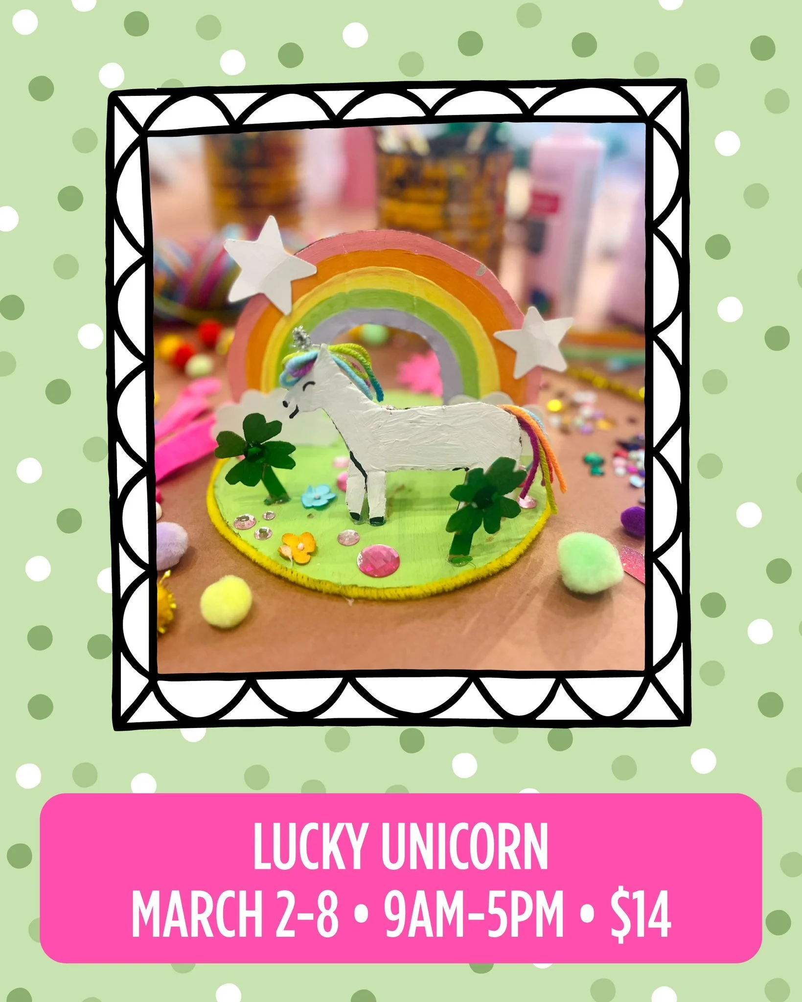 This week&rsquo;s craft is pure magic ✨🦄
Stop by the Art Space anytime from 9 AM&ndash;5 PM to make your Lucky Unicorn&mdash;no reservation needed!

All projects are just $14 and perfect for kids (and kids at heart).

#HennyPennyCafe #HennyPennyArtS