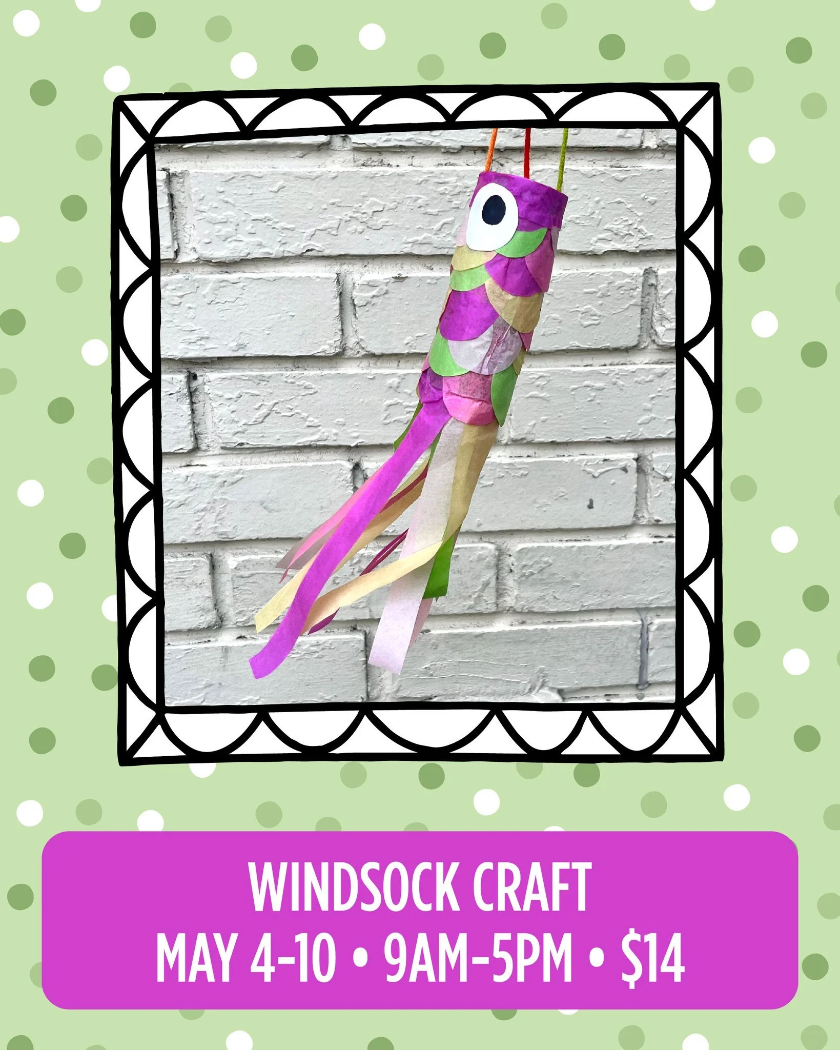 This week&rsquo;s Craft of the Week is blowing in! 🌬️🎨

Create a colorful Windsock Craft&mdash;no reservations needed. Projects available daily from 9am&ndash;5pm for $14.

#HennyPennyCafe #CraftOfTheWeek #KidsCrafts #SavannahMoms #CreativePlay #Fa