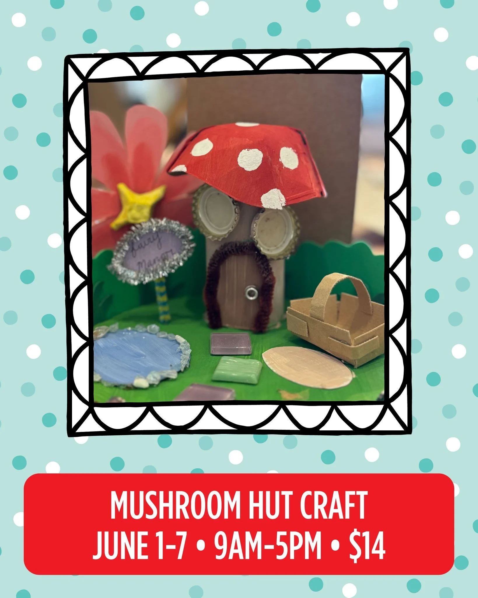 Craft of the Week: Mushroom Hut ✨🍄

Step into a tiny world of creativity with our Mushroom Hut Craft, happening June 1&ndash;7 at Henny Penny Cafe! Build your own whimsical woodland hideaway, perfect for sparking imagination.

Our art space is open 