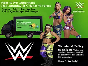 Meet WWE Superstars Sasha Banks &amp; Bayley at Cricket Wireless in Tempe Arizona 