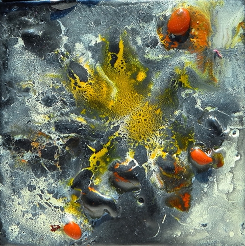 Carbon No.8 series .. 2016 ..Encaustic and graphite on wood panel .. 4x4"