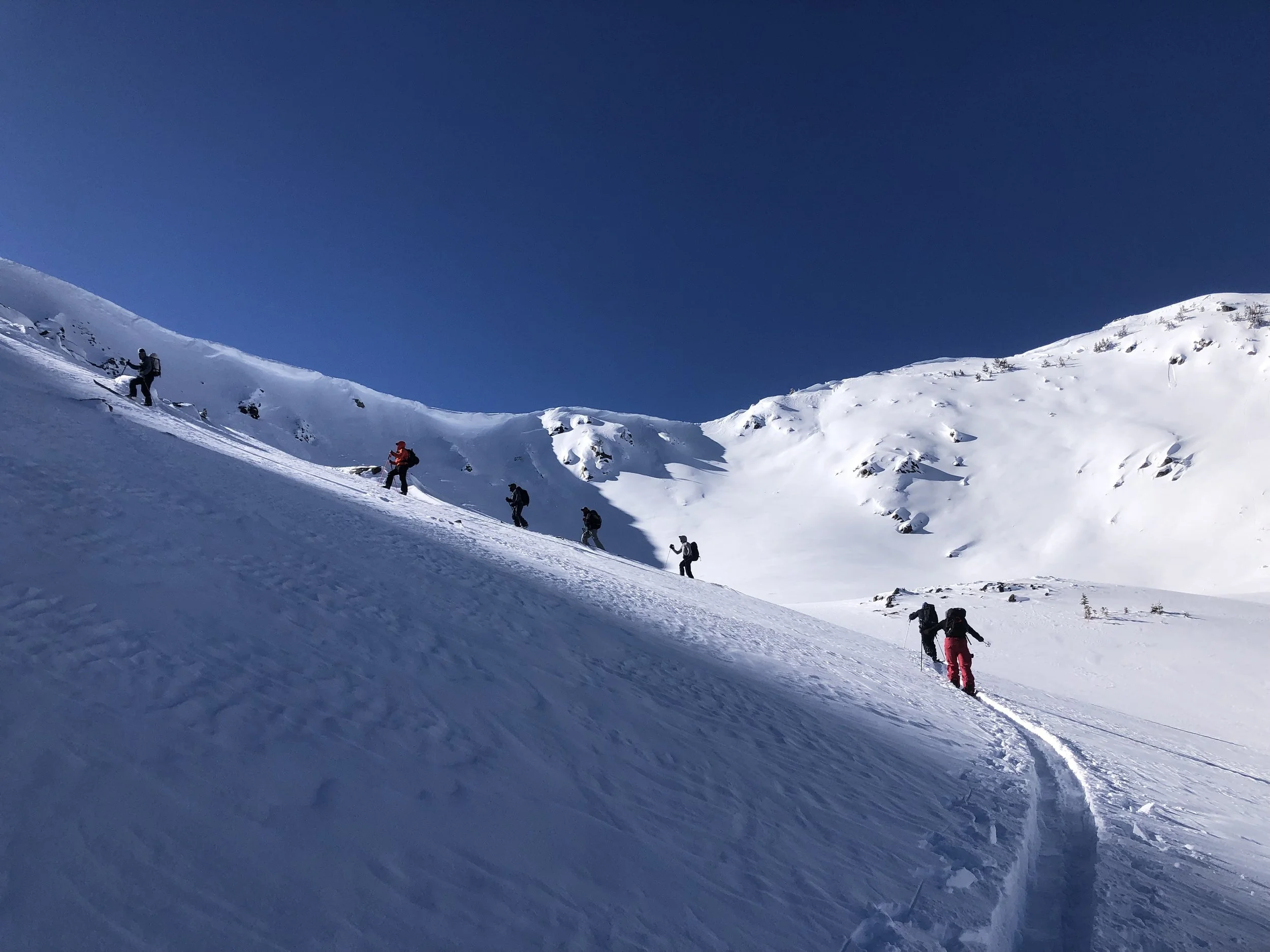 Ski touring in alpine terrain