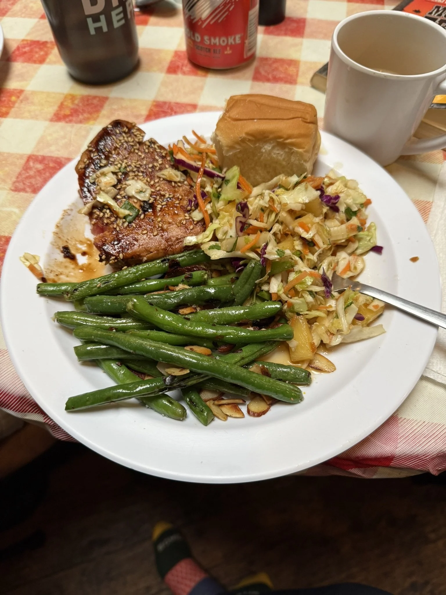 Backcountry ski lodge dining