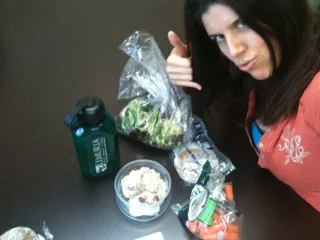 Tuna on greens