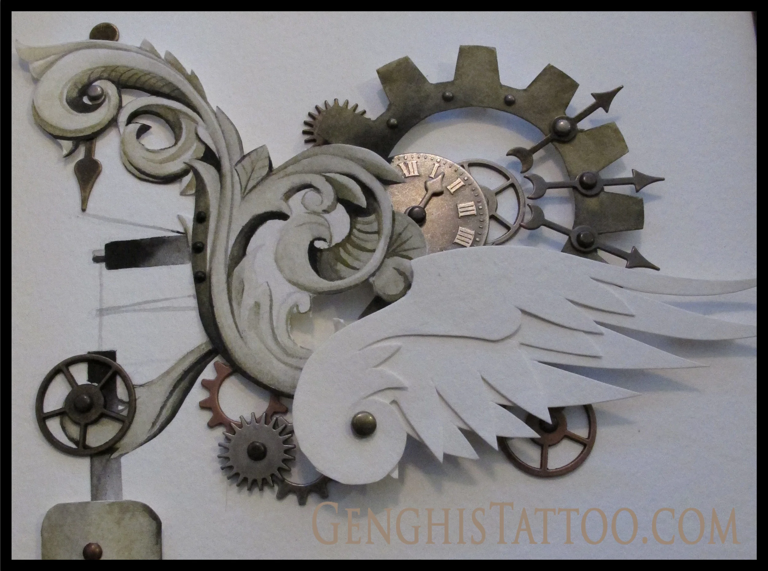 Fine detail animatronic steampunk machine swan. Original Artwork