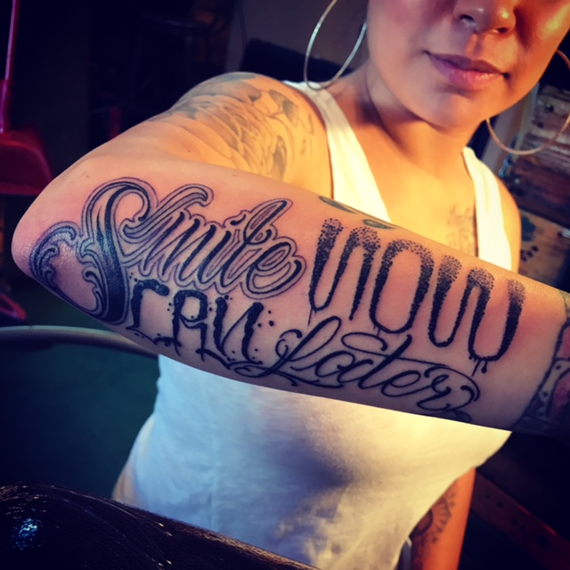 Aftermath Tattoo Studio  Forearm lettering piece by srkeawe God holds  you in his arms  I hold you in my heart  aftermathtattoostudiohawaii  srkeawetattoos waipahu hawaii lettering tattoo art hawaiiart  dedicationtattoos coupletattoos 