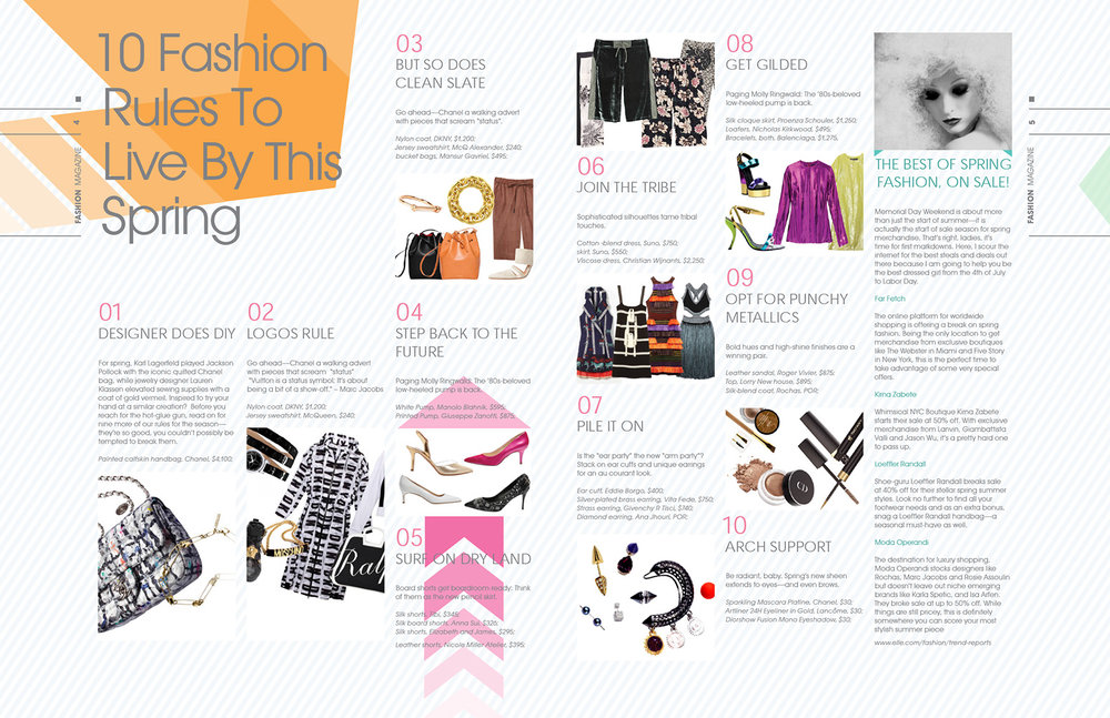Fashion Spread - Elle Magazine by Jaclyn Pearson at