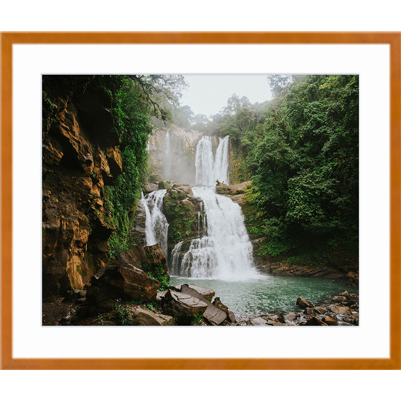 Nauyaca Waterfall Maple Frame Print.png