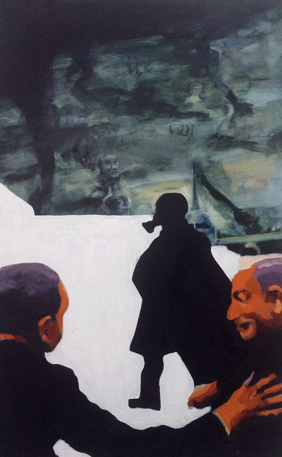 The Dodger , 2014, oil on board, 48" x 24"