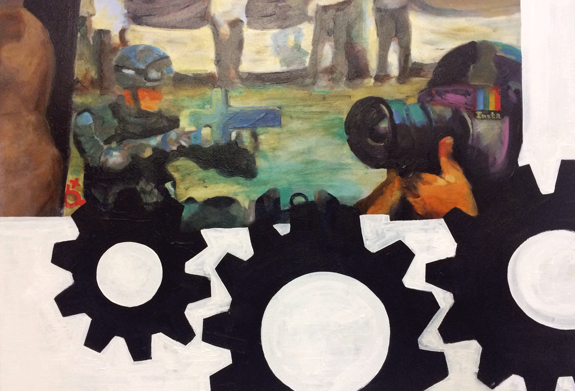 Fanfare for The Common Man , 2014, oil on board, 24" x 36"