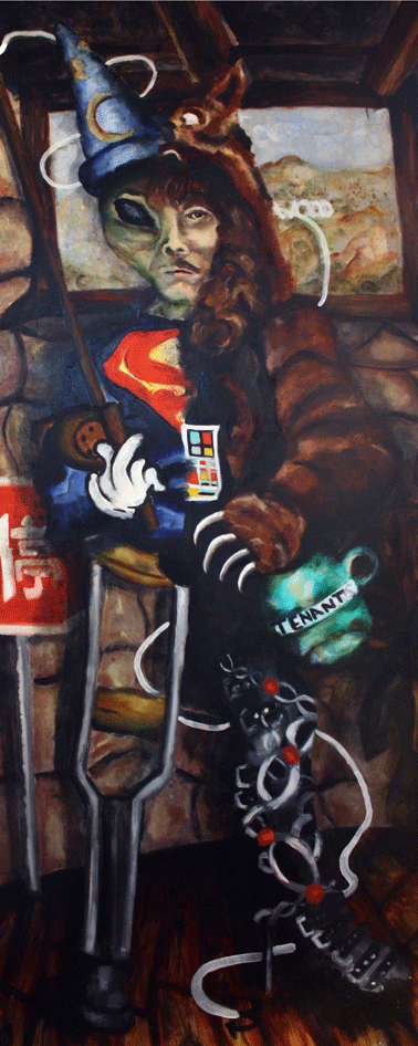 Id , 2013, oil on board, 80" x 32"