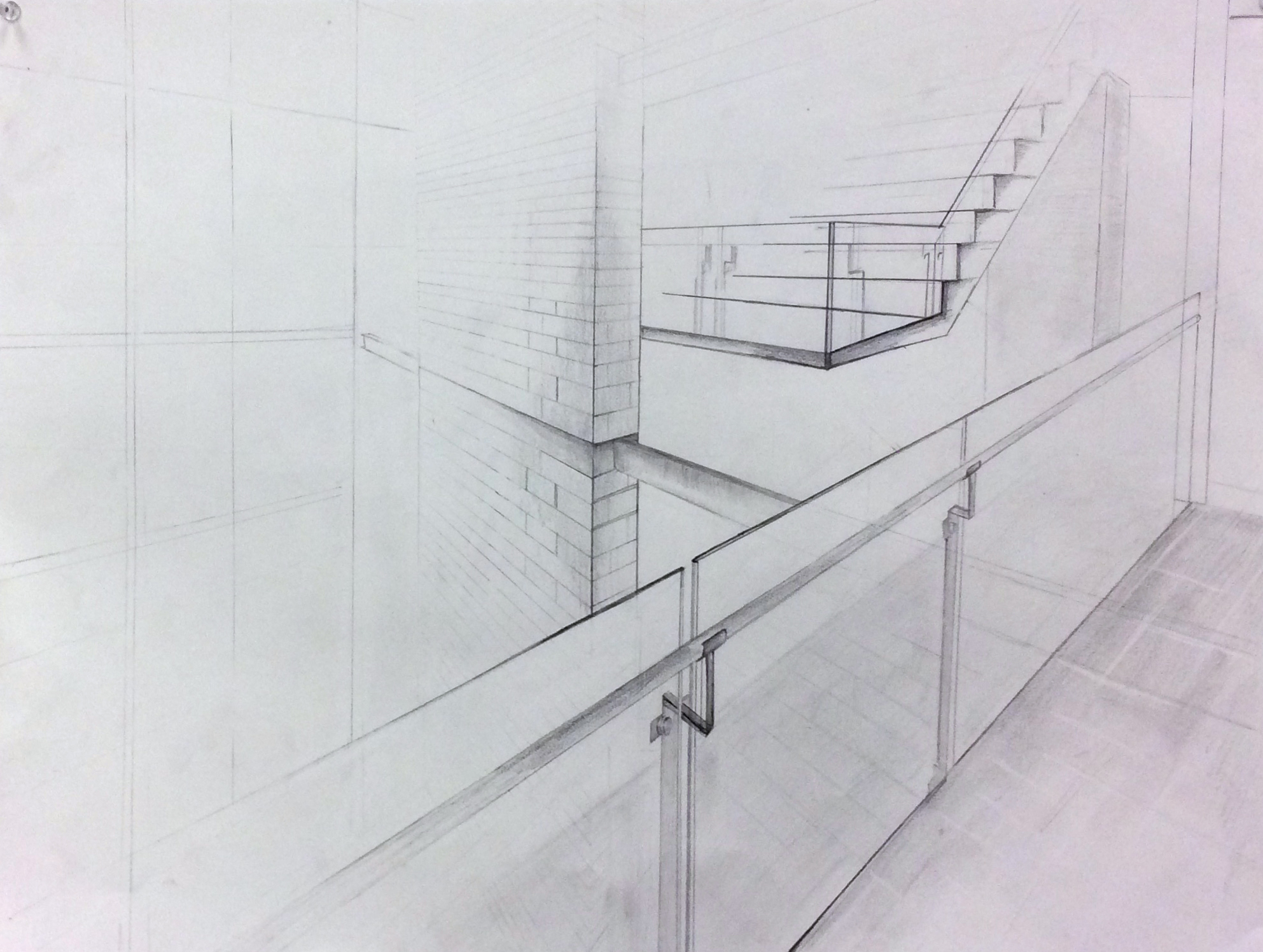 Drawing I , Autumn 2015, line quality, graphite on paper, 18" x 24"