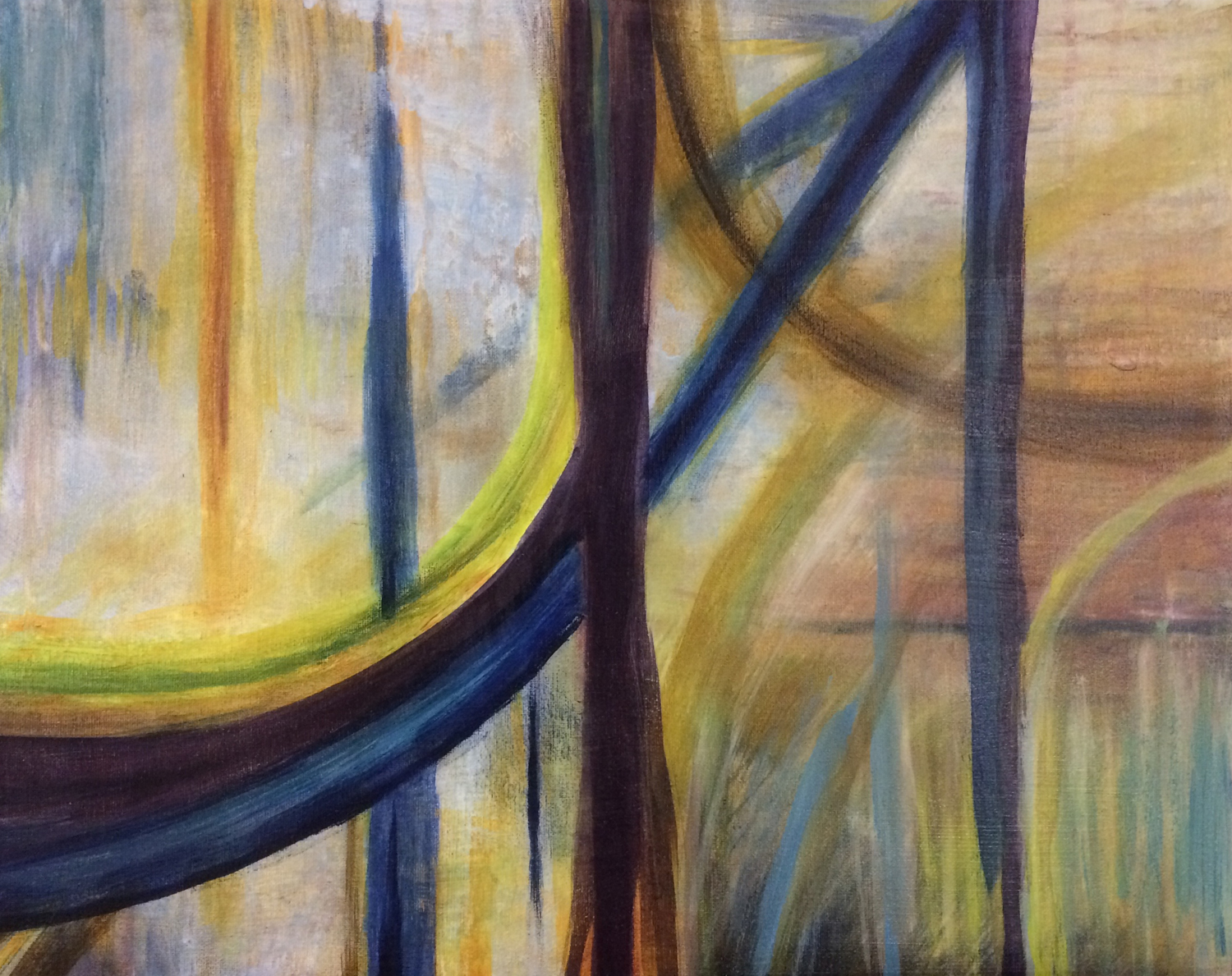 Lyrical Abstraction Painting Class , Winter 2017, lyrical abstraction, oil on canvas, 24" x 36"