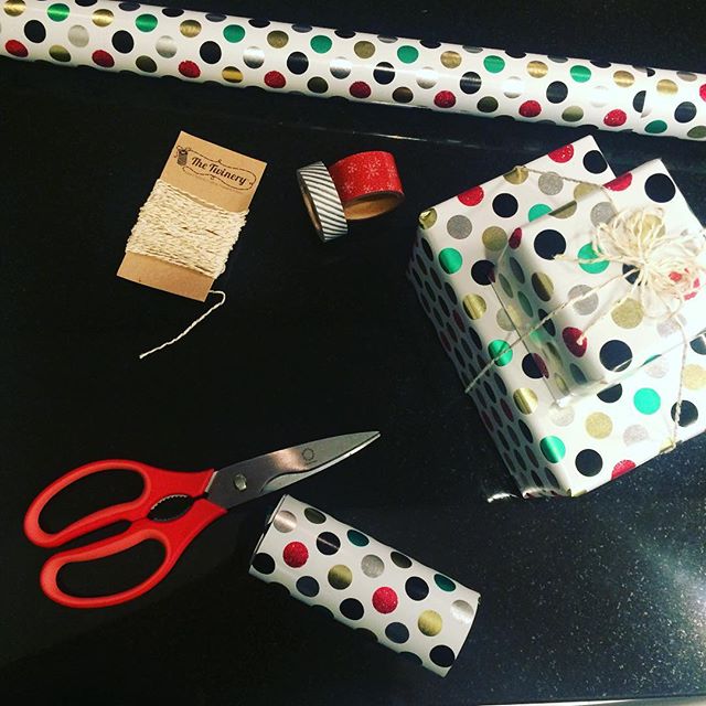 Snow days call for wrapping Christmas presents. #christmaswrapping #presents #gifts