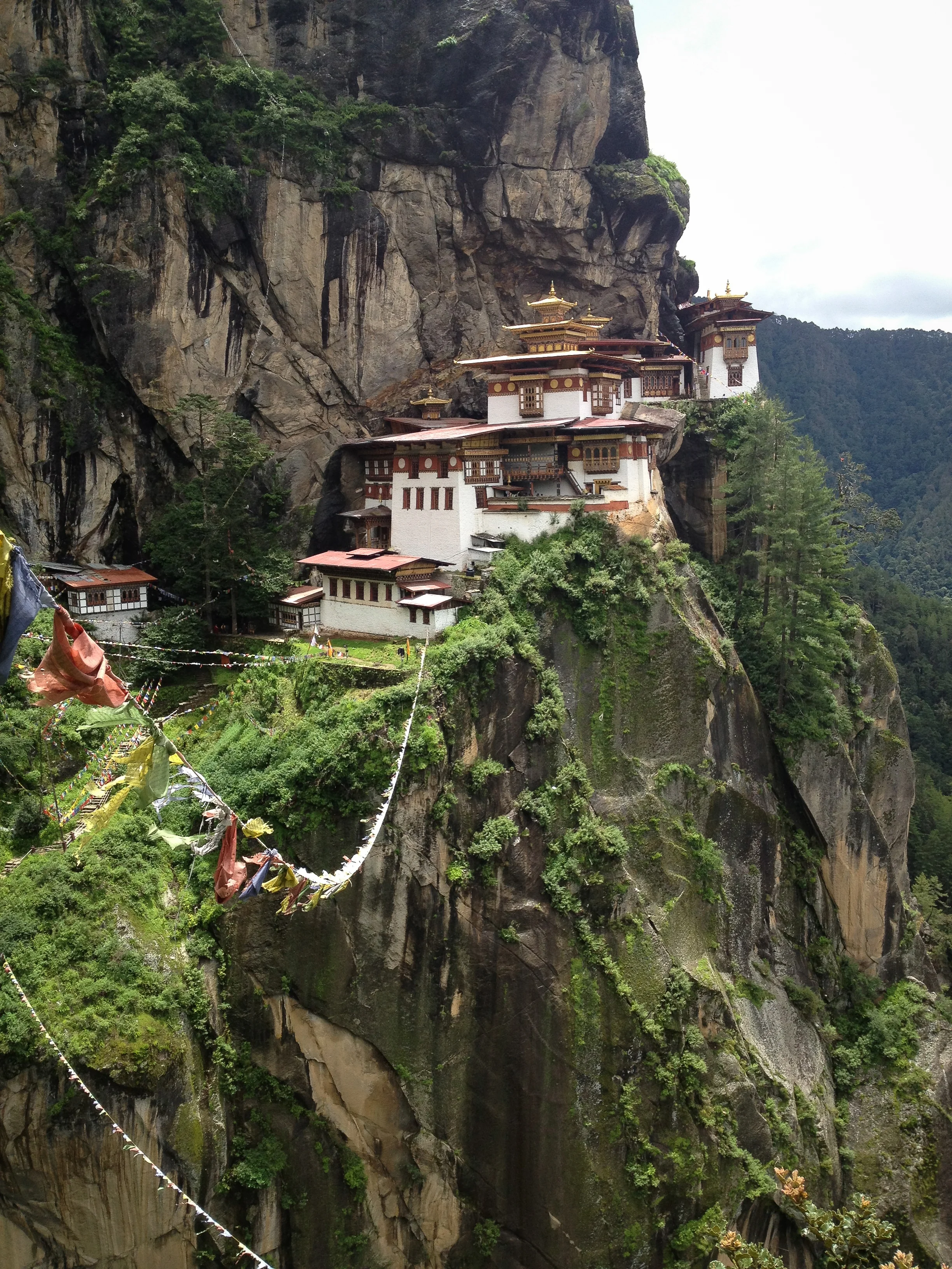The Taktsang Palphug Monastery or "Tiger's Lair", is a temple complex located in the cliffside of the upper Paro Valley. The temple was built in 1692, by Gyalse Tenzin Rabgye, around the Taktsang Senge Samdup Cave where Padmasambhava is said to have meditated for three years, three months, three weeks, three days, and three hours after arriving at this location from Tibet on the back of a tiger from Khenpajong in the 8th century.