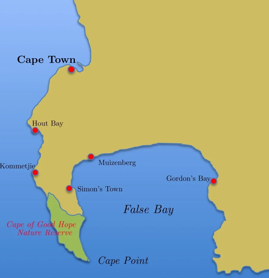 Cape Of Good Hope Map Cape Of Good Hope Map Cape Horn Physische Karte