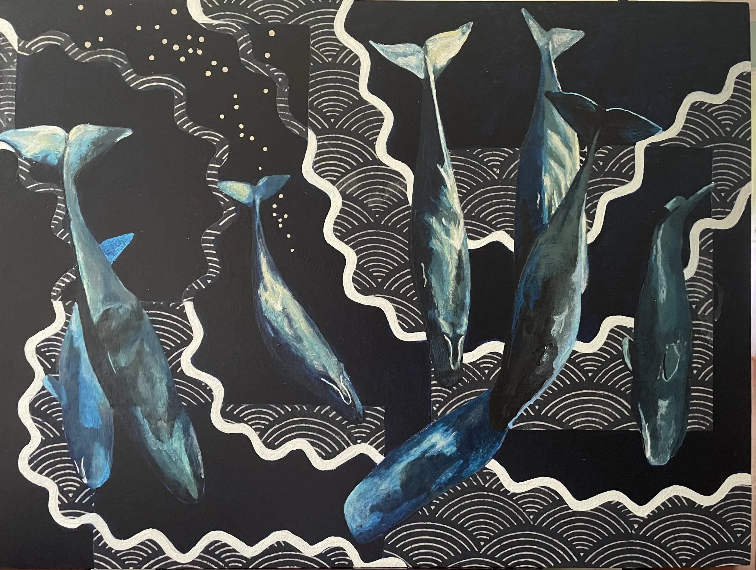 Sleeping Sperm Whales