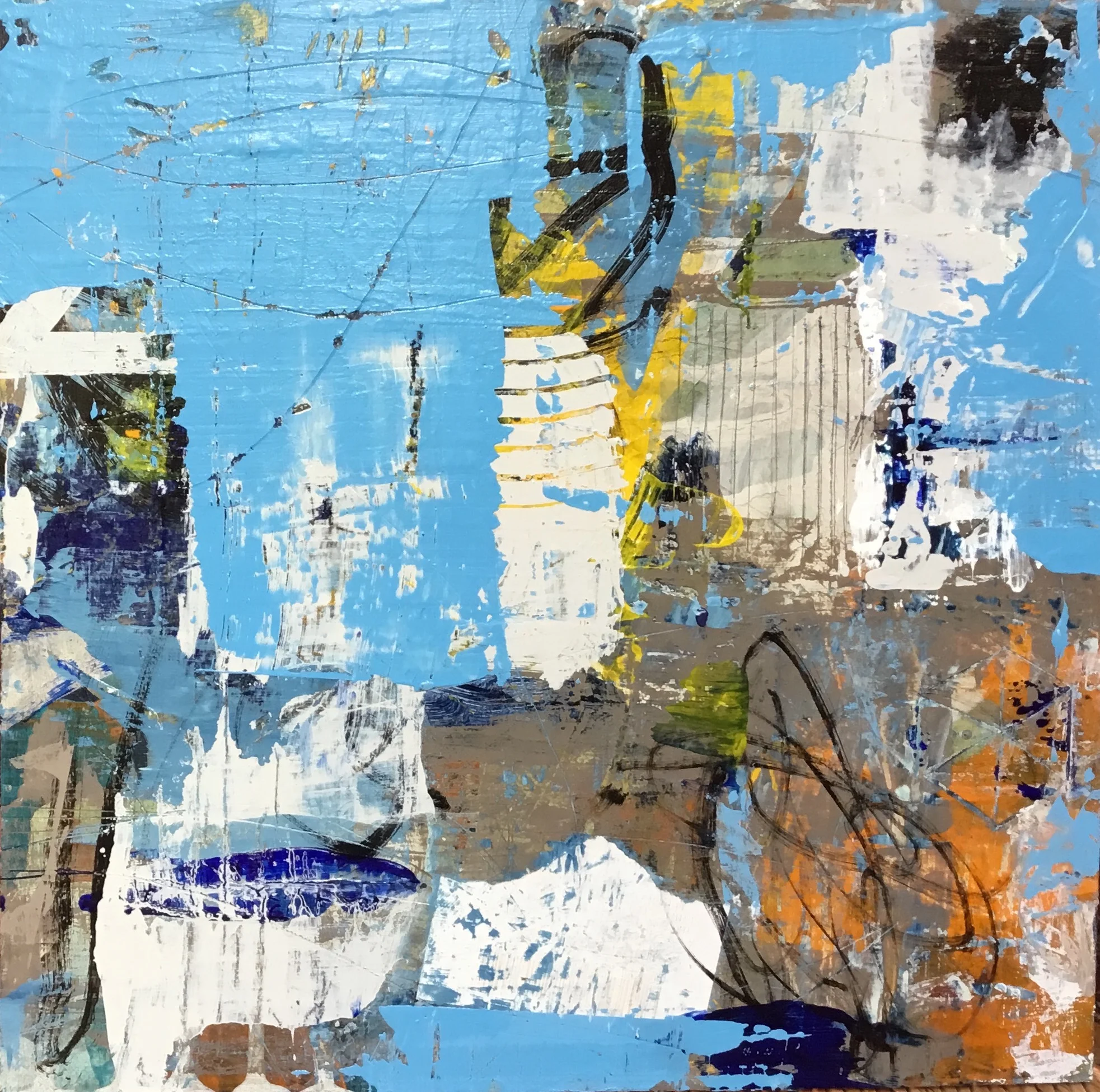 CLIMATE CHANGE IS EVERYTHING 12 x 12 mixed media on wood panel SOLD