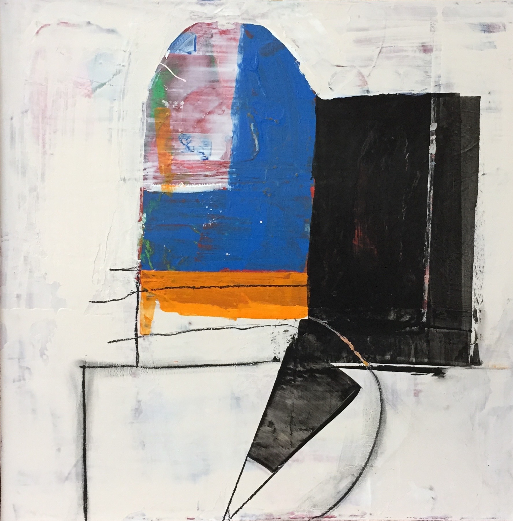 LOST IN SPACE 12 x 12 mixed media on wood panel