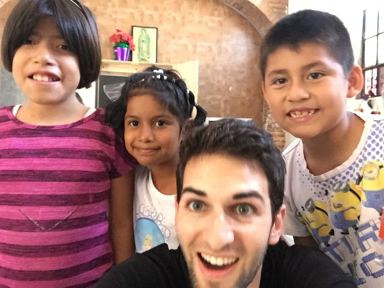  Some of the children we saw posing with volunteer Sam 