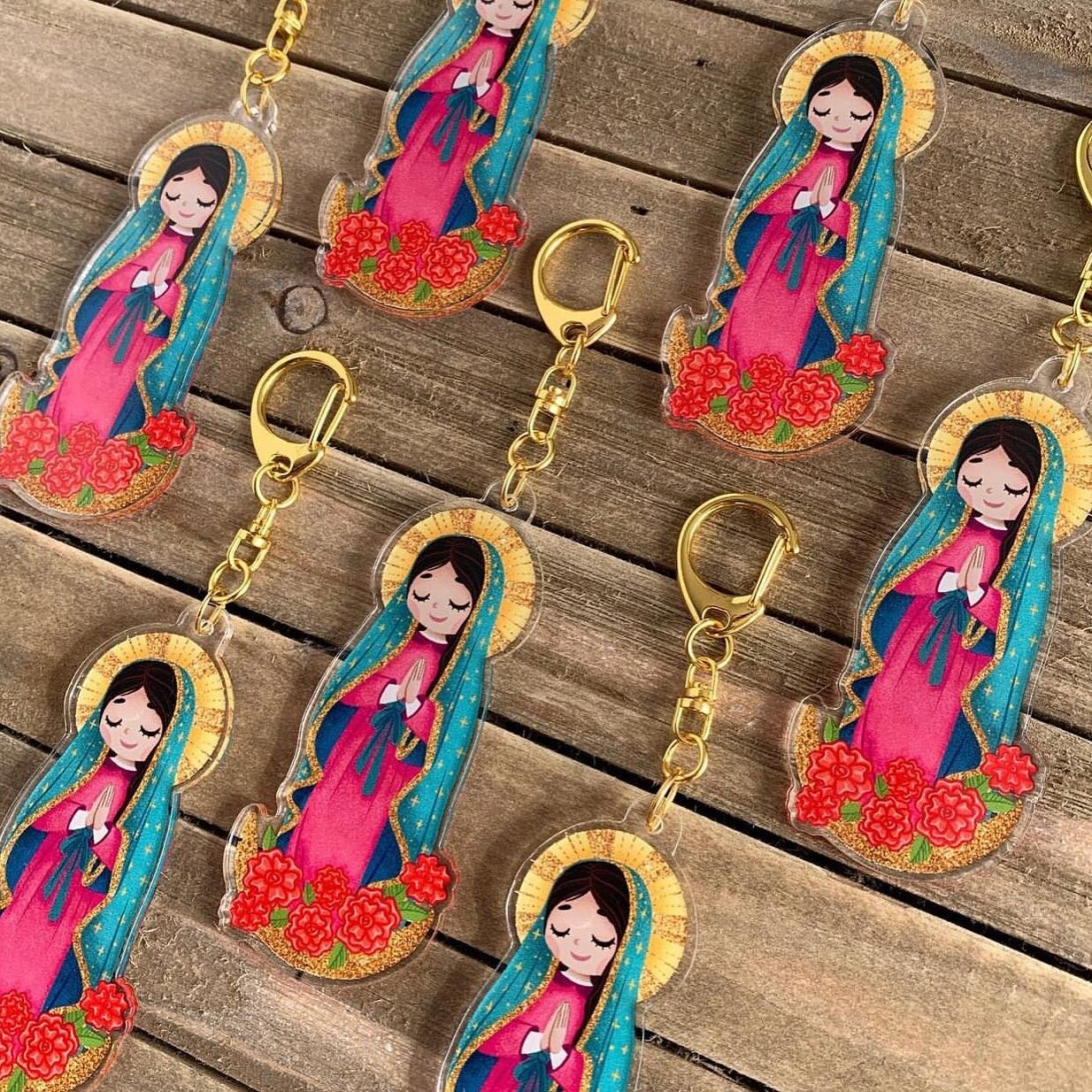 Virgencita keychains are back in tomorrow&rsquo;s shop update. ✨🌹✨ 11/5 at 1 pm PST. #thehappyskullstudio