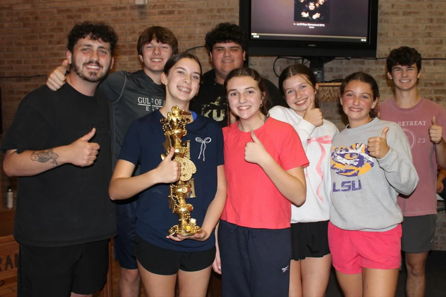 Purple team with the dub!! What an awesome weekend at Feliciana Retreat Center🤩🤩