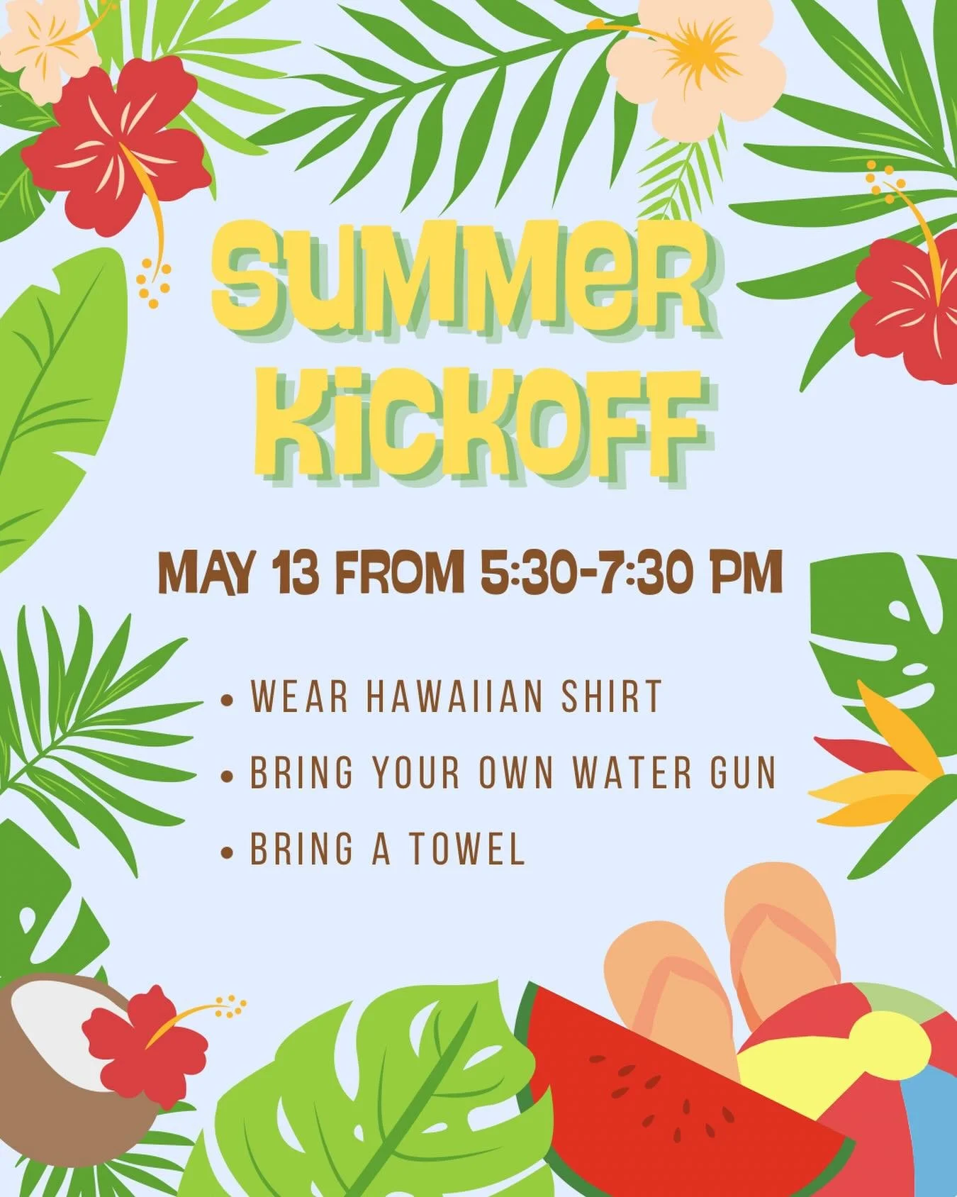 This Wednesday, we have a lot of things and people to celebrate! Join us for a fun evening of water activities as we kickoff the summer🌺