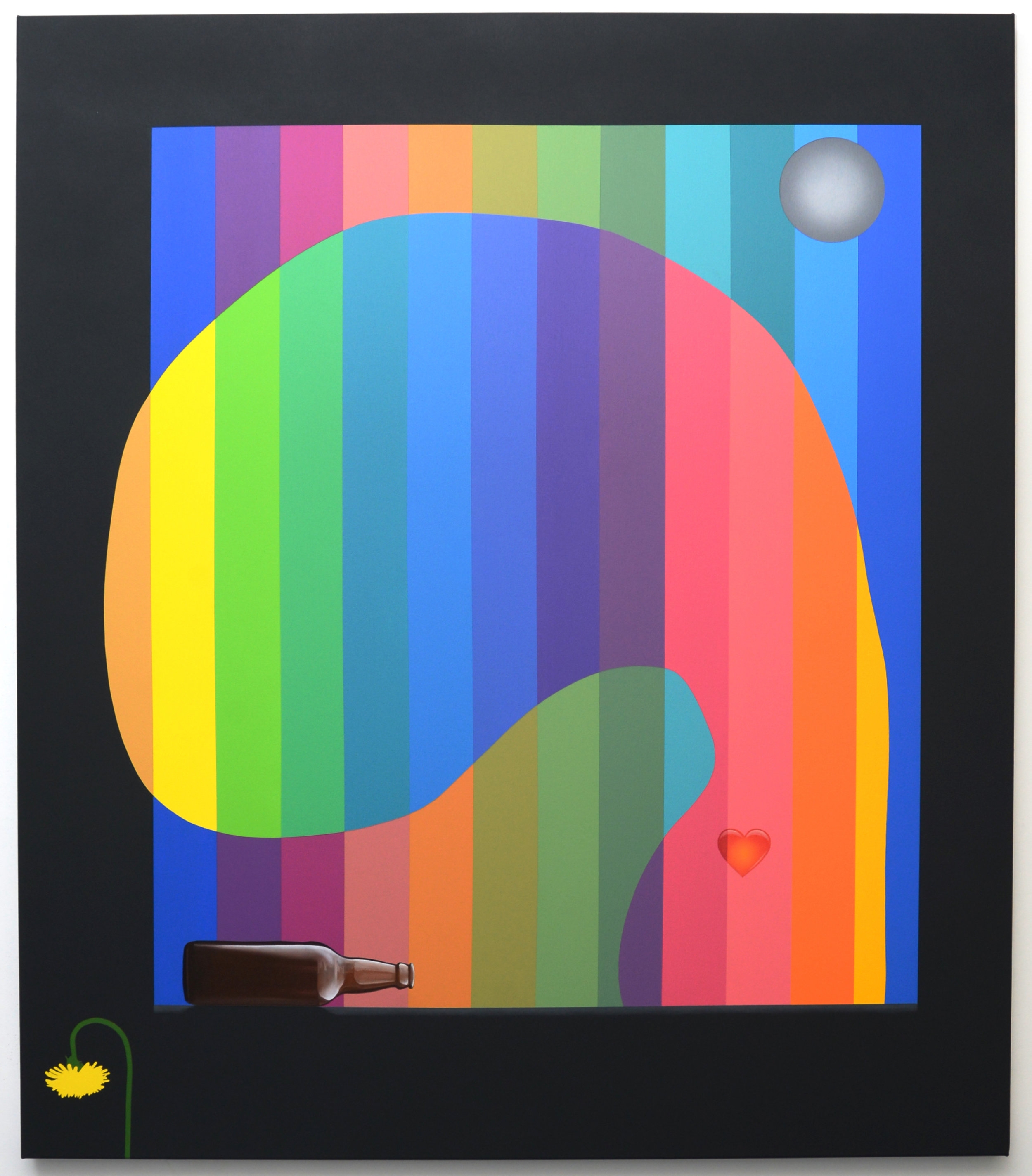 'Social Chameleon' (Homage to Ellsworth Kelly), 2018, oil acrylic and spray paint on canvas, 130cm x 150cm
