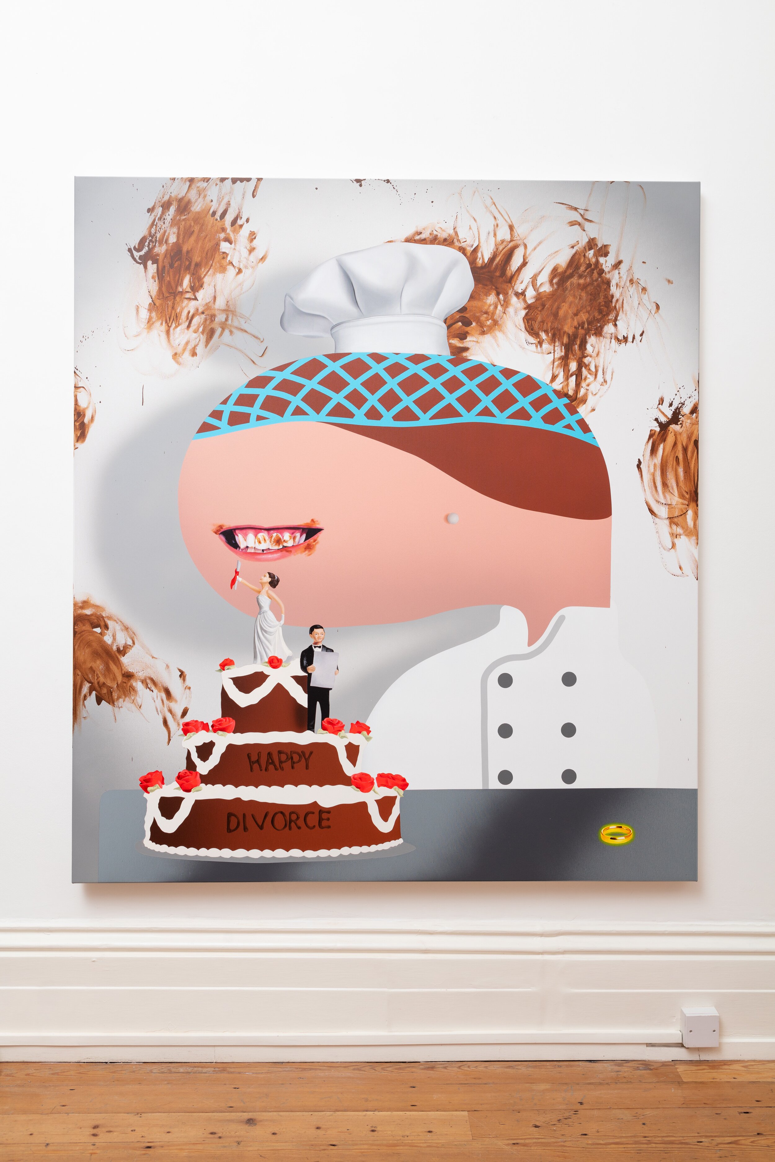   ‘Divorce Cake’, 2019, oil and acrylic on canvas, 150cm x 180cm 