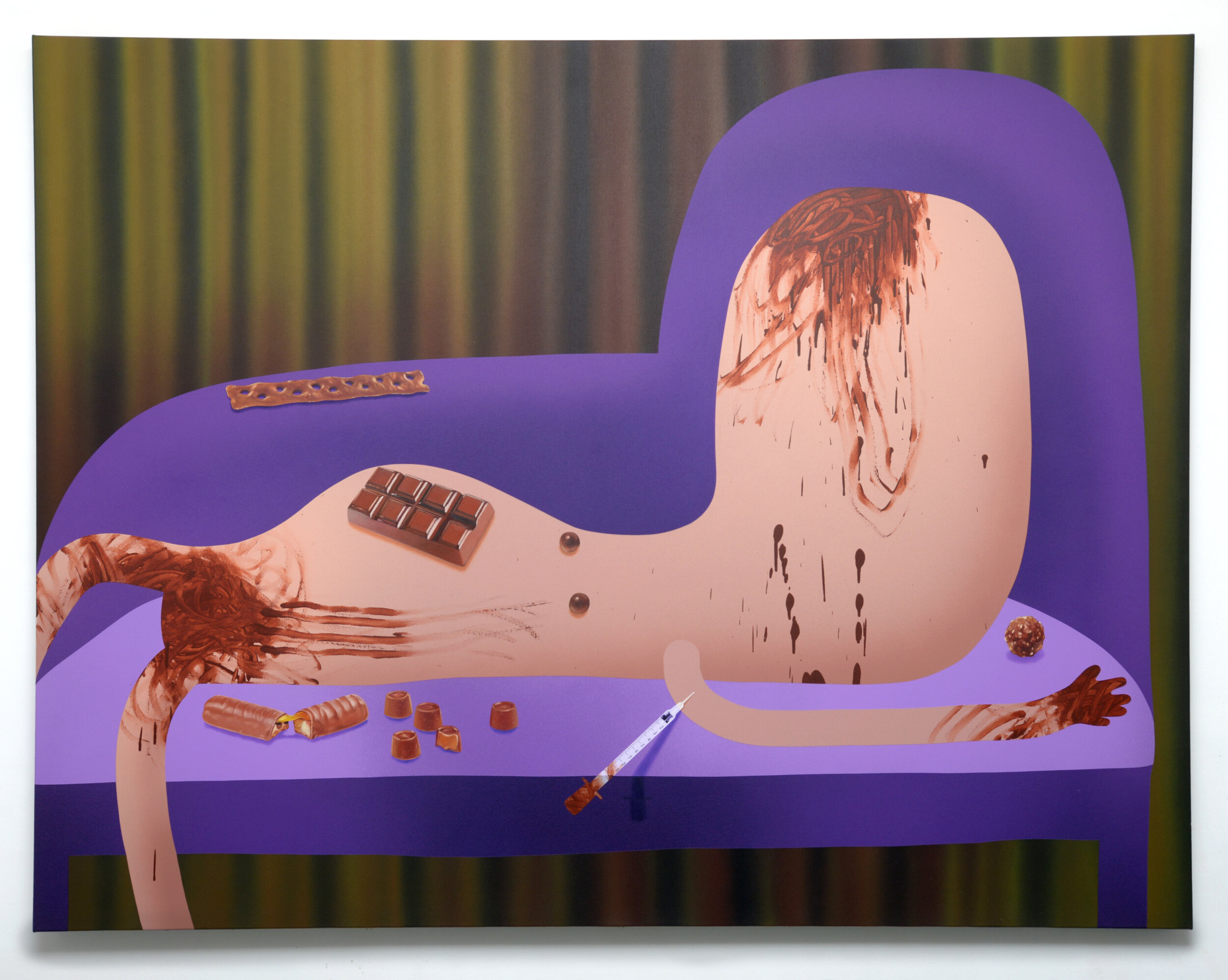 'Death by Chocolate', 2019, oil and acrylic on canvas, 200cm x 155cm