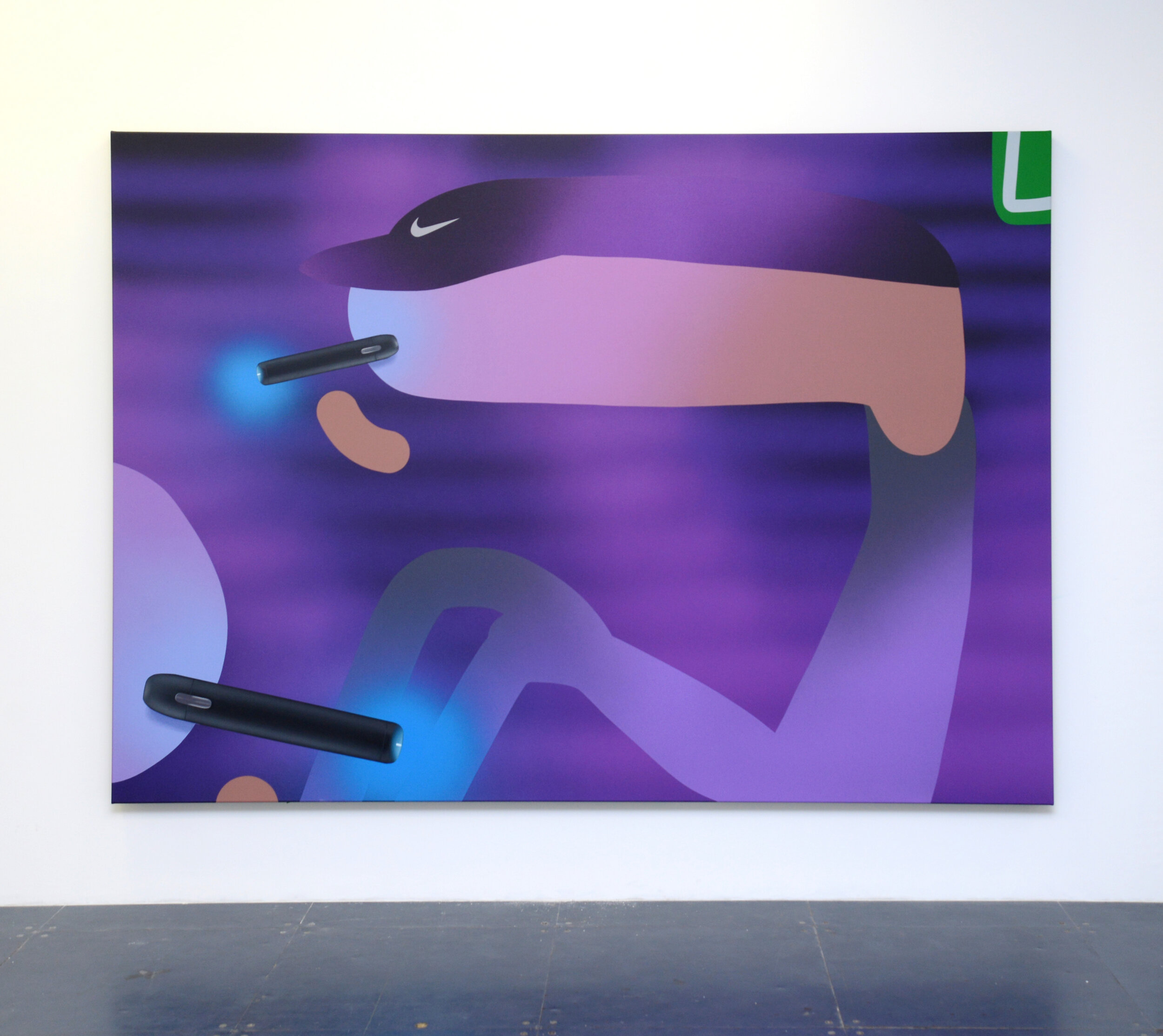 'Grape Vape', 2019, oil and acrylic on canvas, 225cm x 160cm