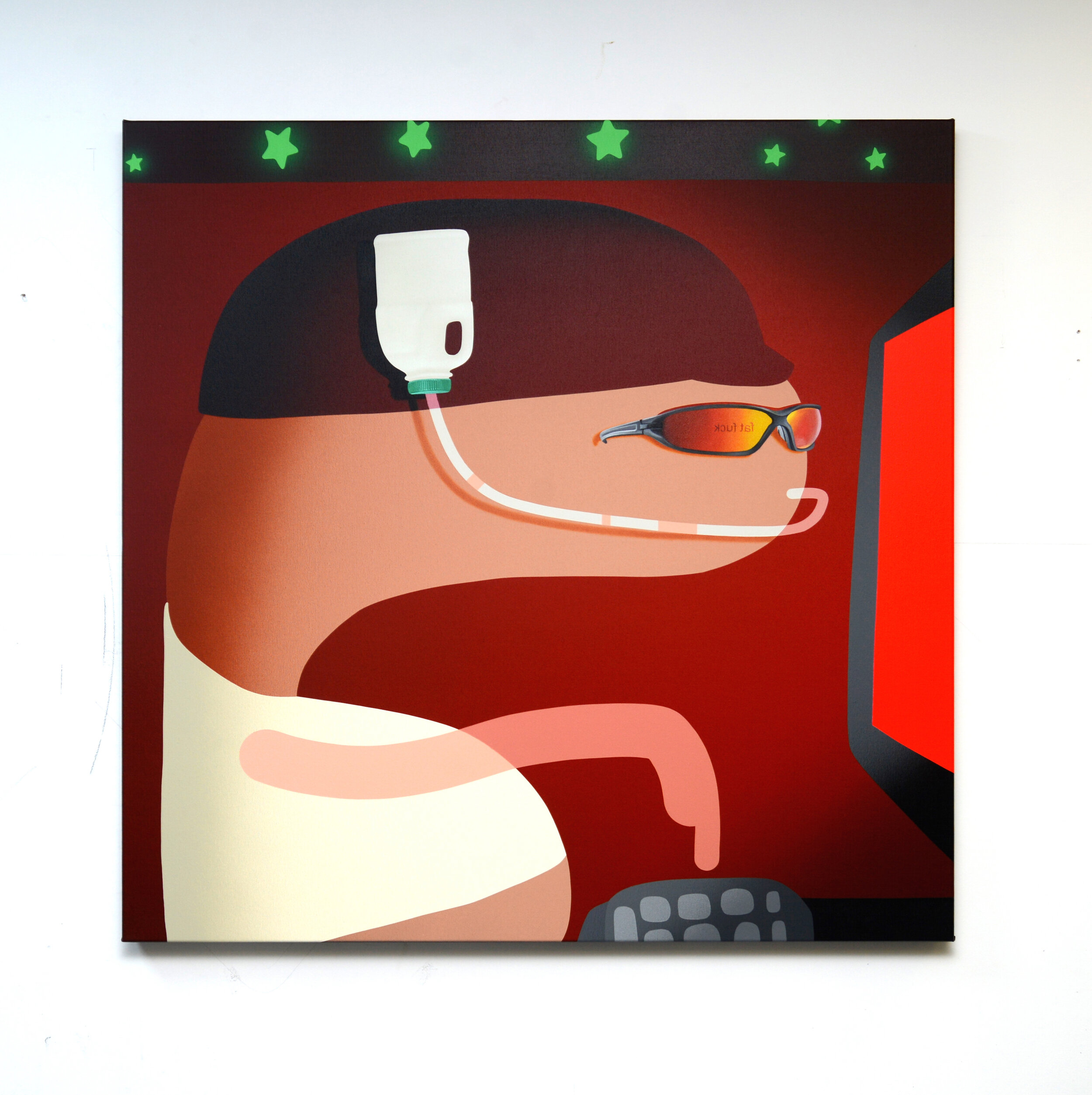 'Trollin', 2019, acrylic and oil on canvas, 115cm x 115cm