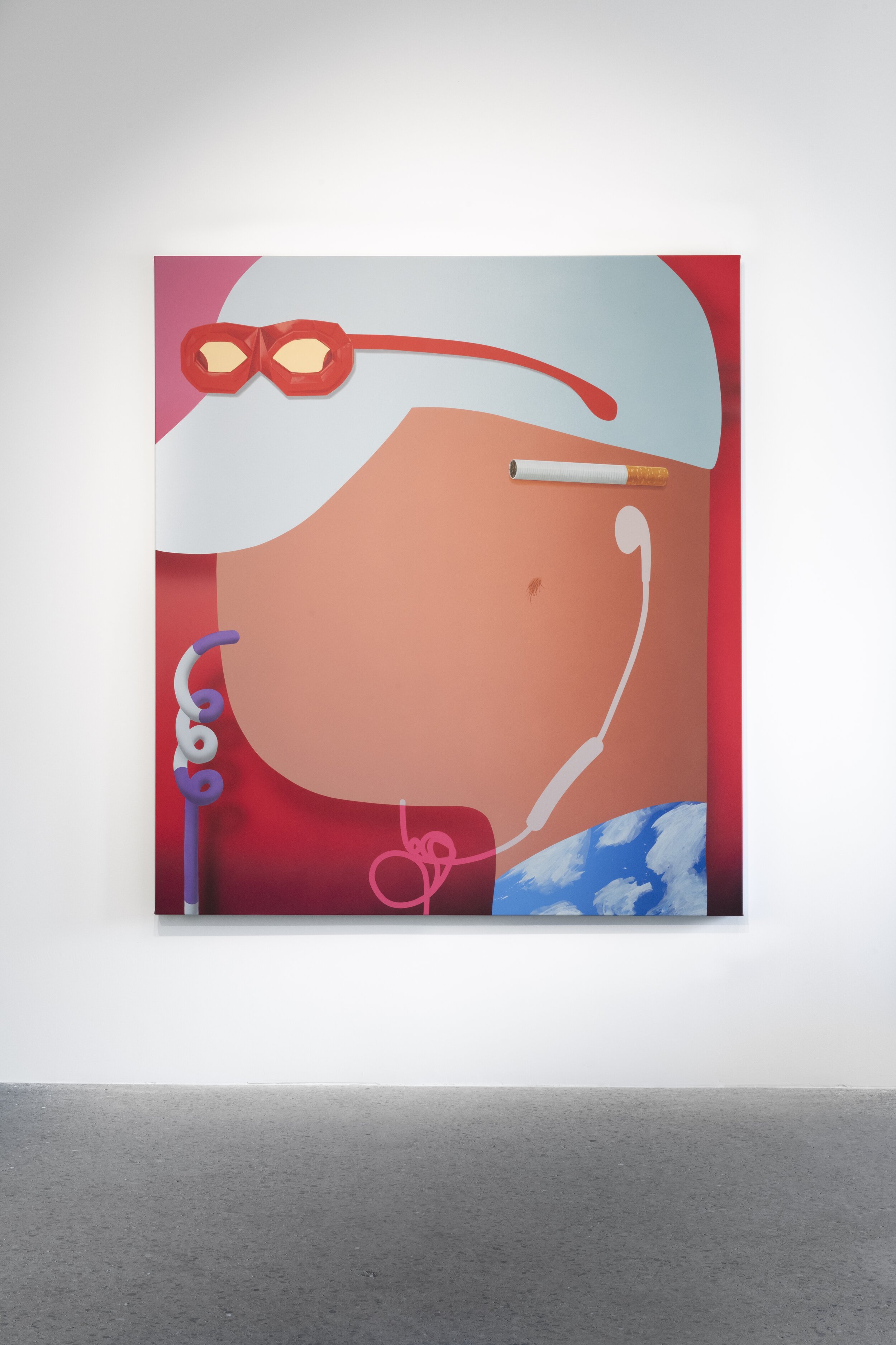 'Holiday Hat', 2021, oil and acrylic on canvas, 160cm x 180cm