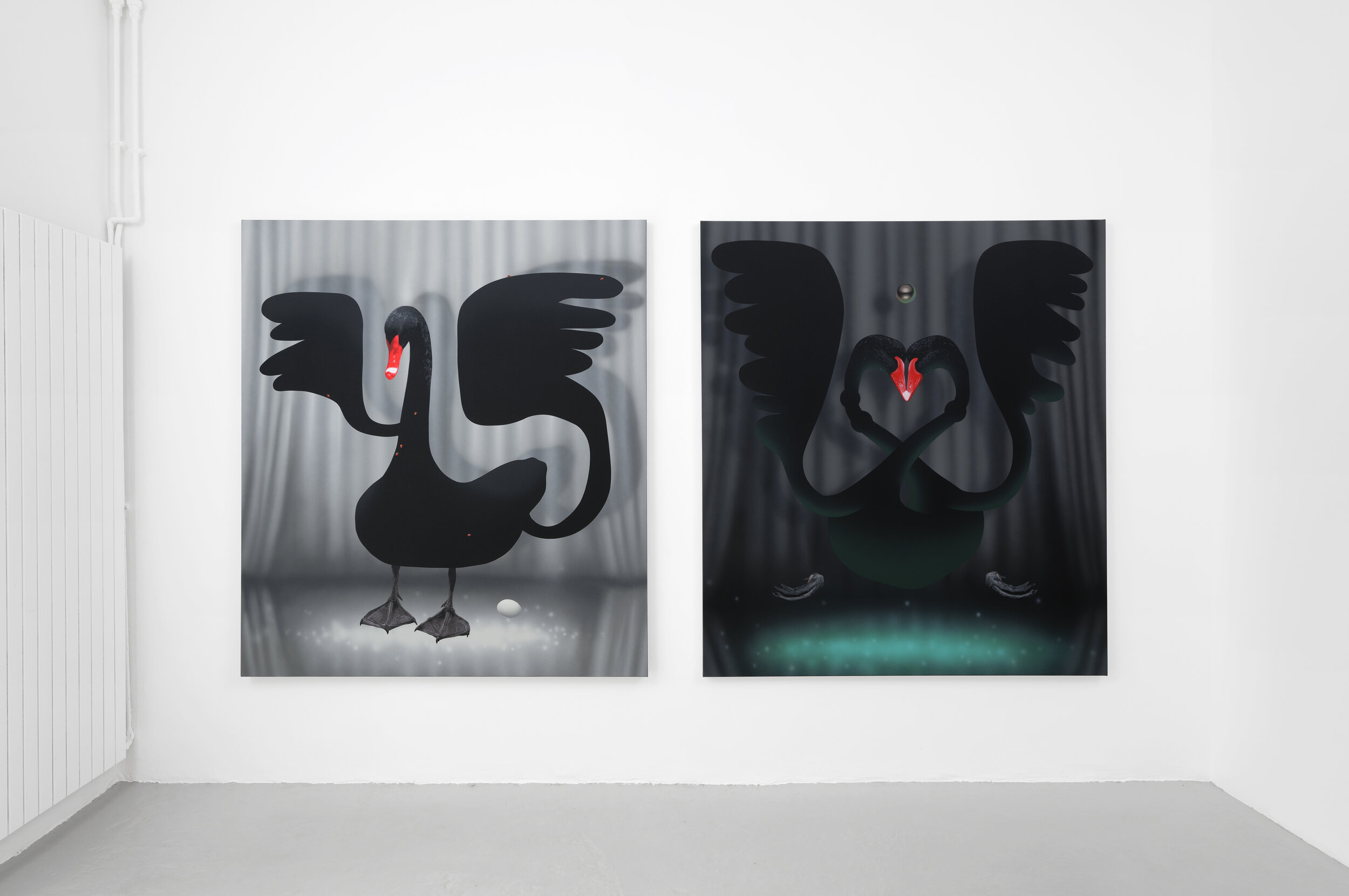 'Black Swan' at Semiose, Paris ('Shield' and 'Swallow')