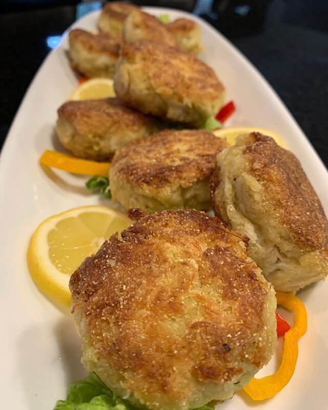 Cornmeal crusted avocado crab cakes. Just a little snack for tonight