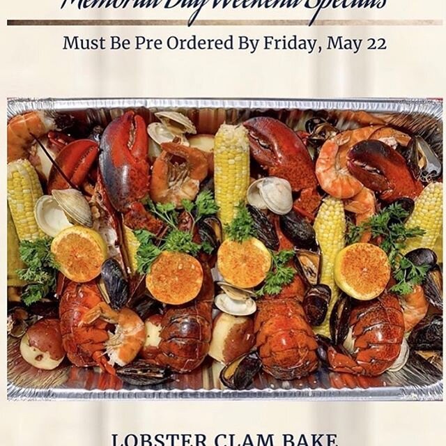@shipwreck_grill Lobster Bake! $135 per tray - order by Friday at 4pm for weekend pickup!