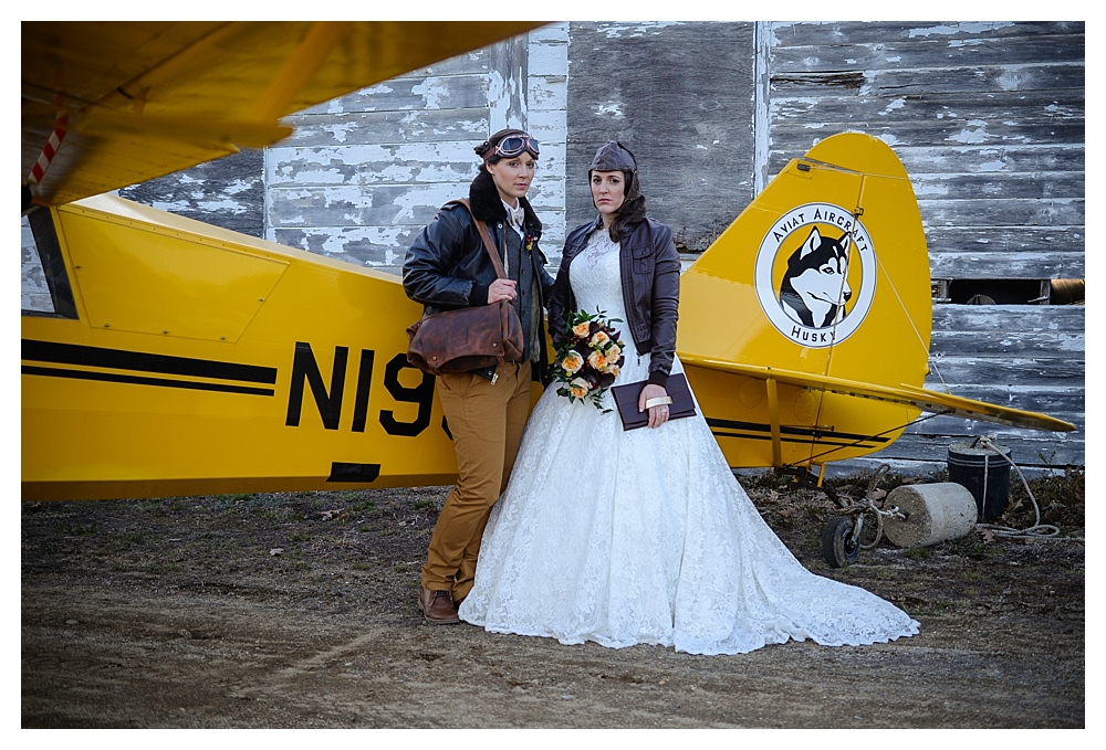 Amelia Earhart Vintage Hangar Wedding Two Brides.jpg