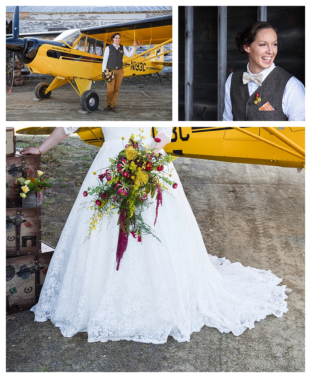 Amelia Earhart Vintage Hangar Wedding Two Brides Wedding Ceremony .jpg